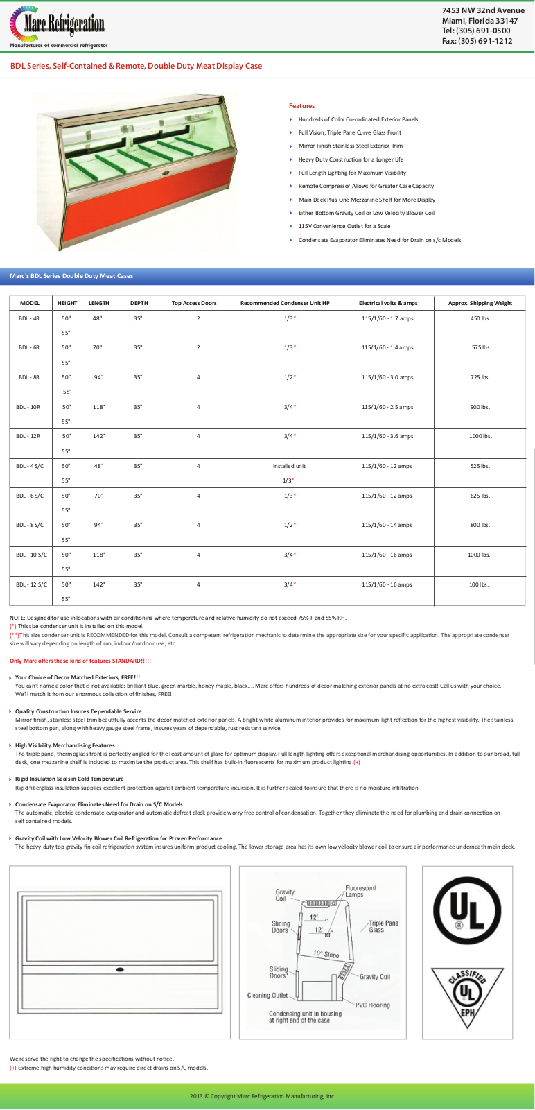 Marc Refrigeration BDL-10 User Manual