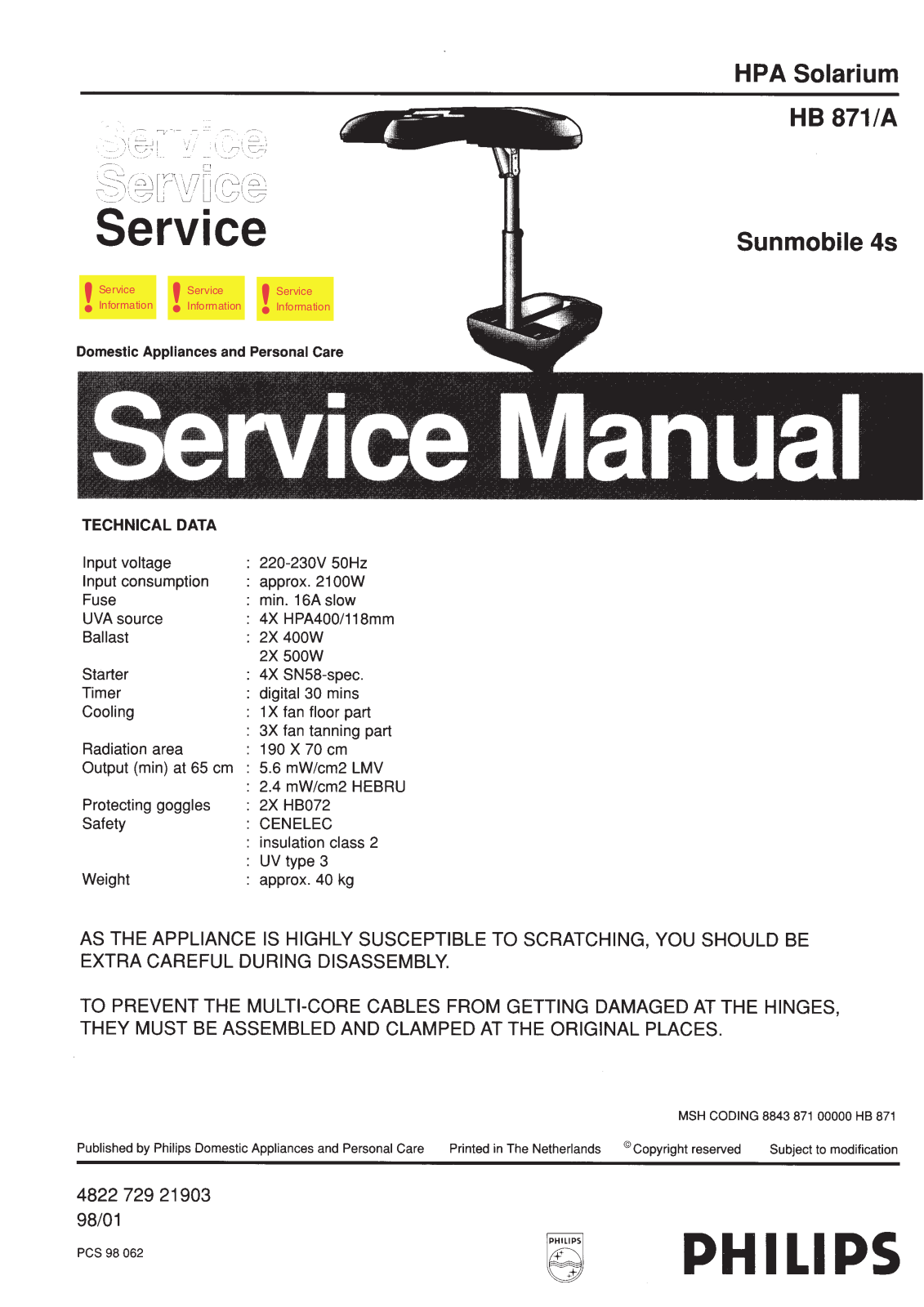 Philips HB871-A Service Manual
