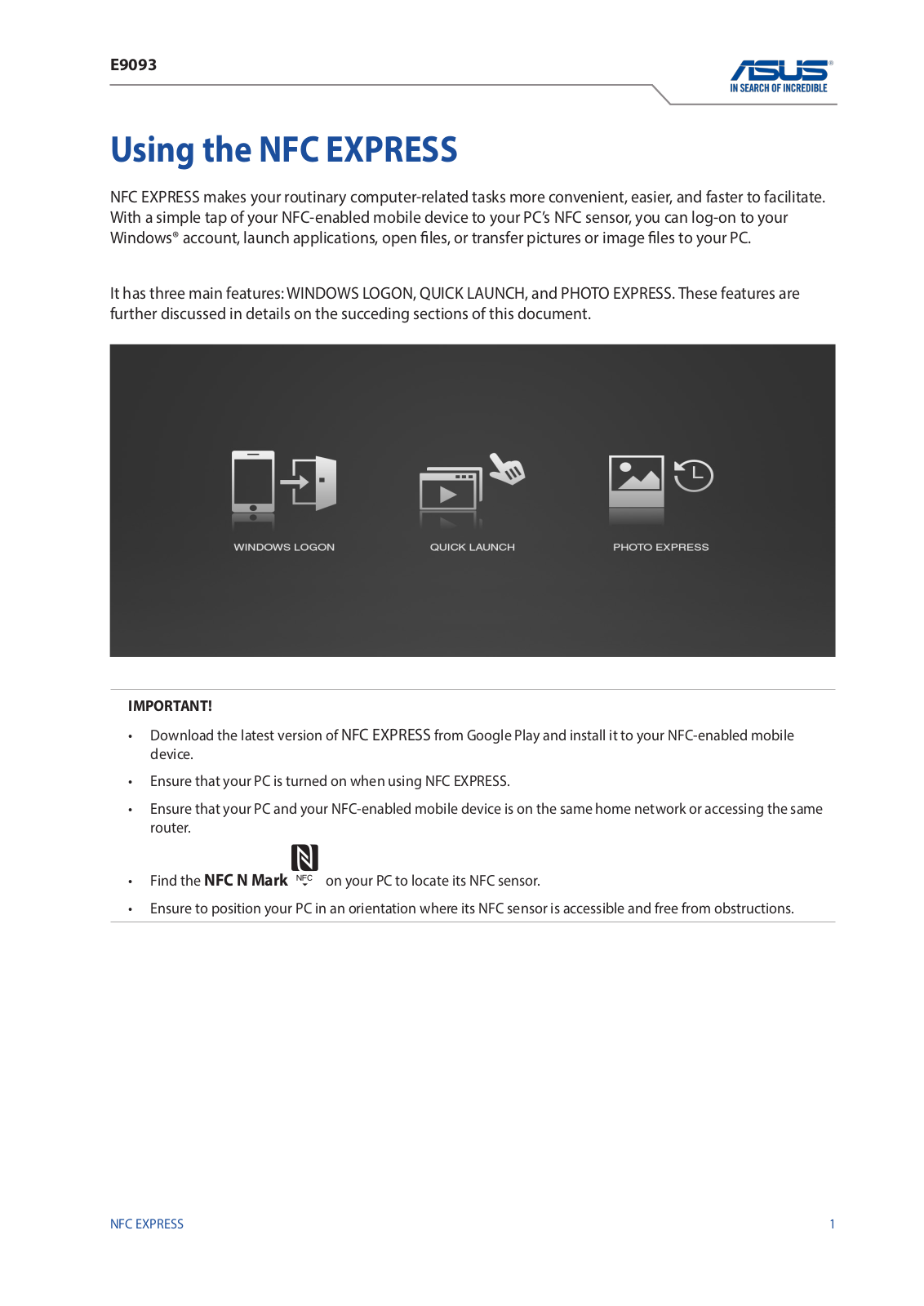 ASUS NFC Express Service Manual