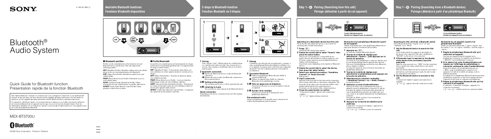 Sony XA-MC10 Quick start guide