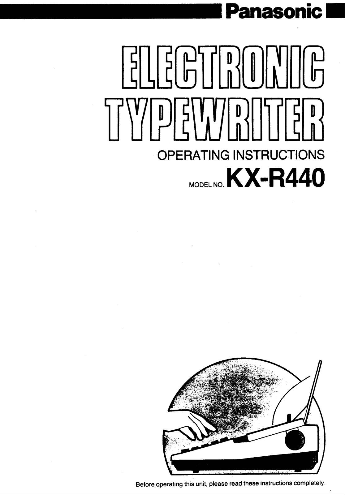 Panasonic kx-r440 Operation Manual