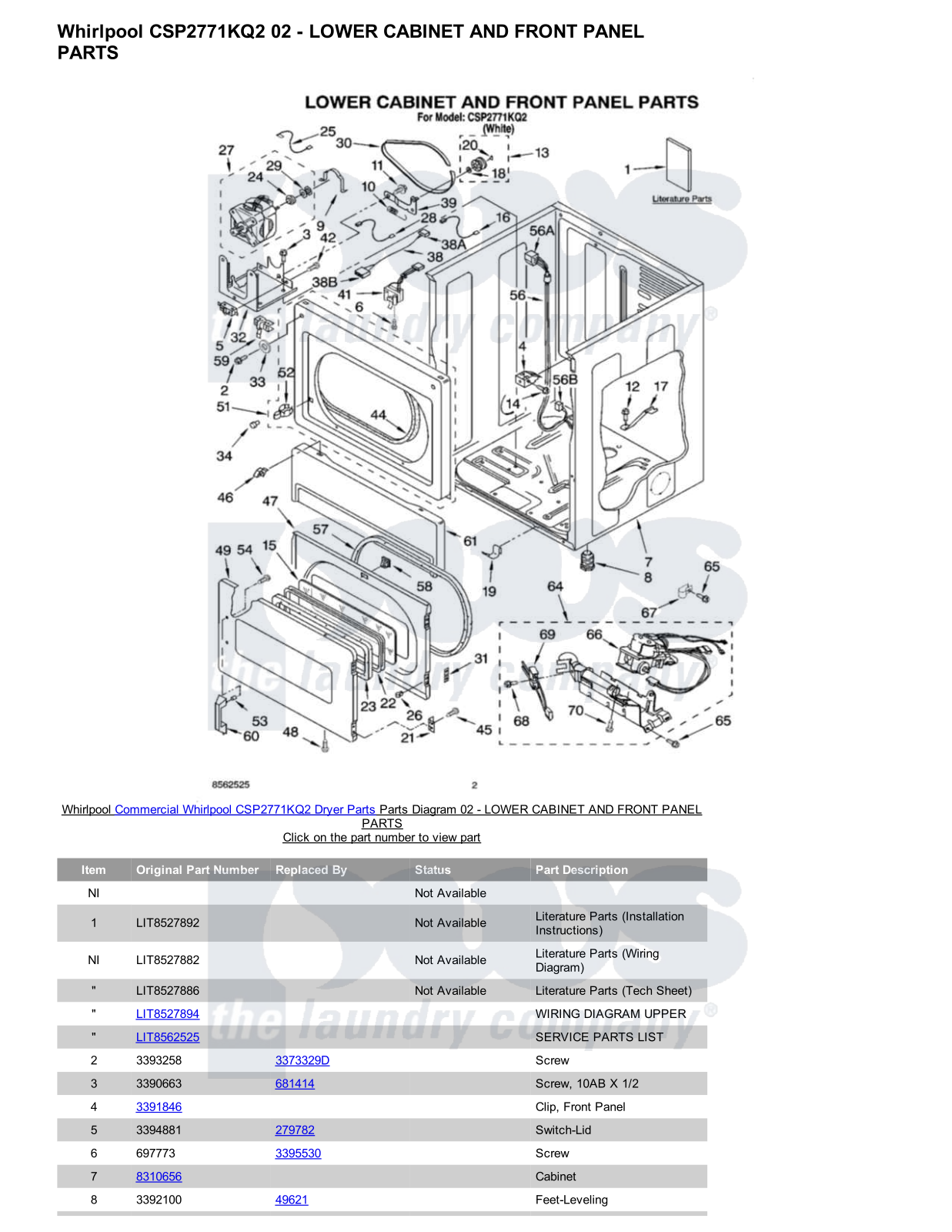 Whirlpool CSP2771KQ2 Parts Diagram