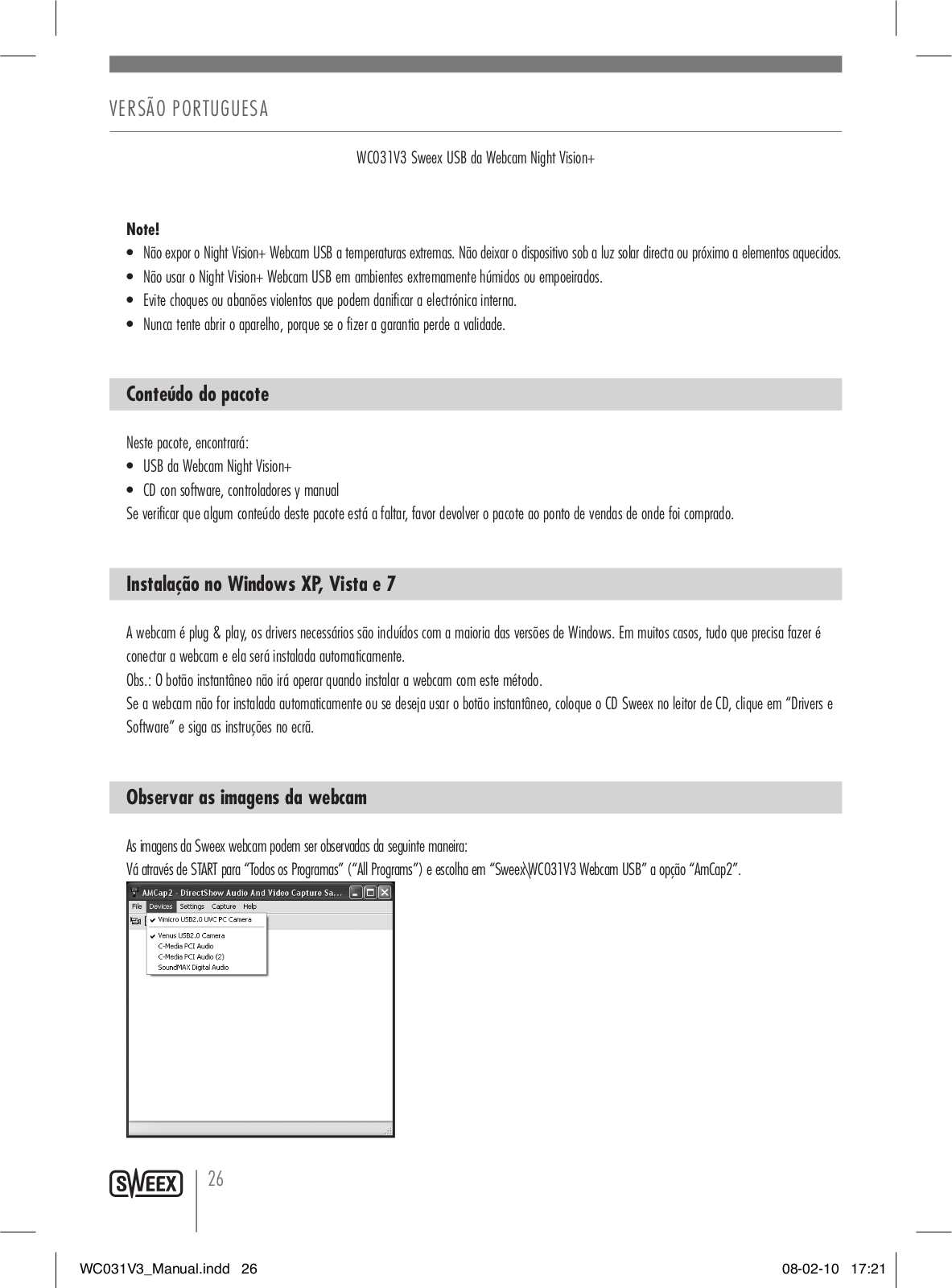 Sweex WC031V3 User Manual