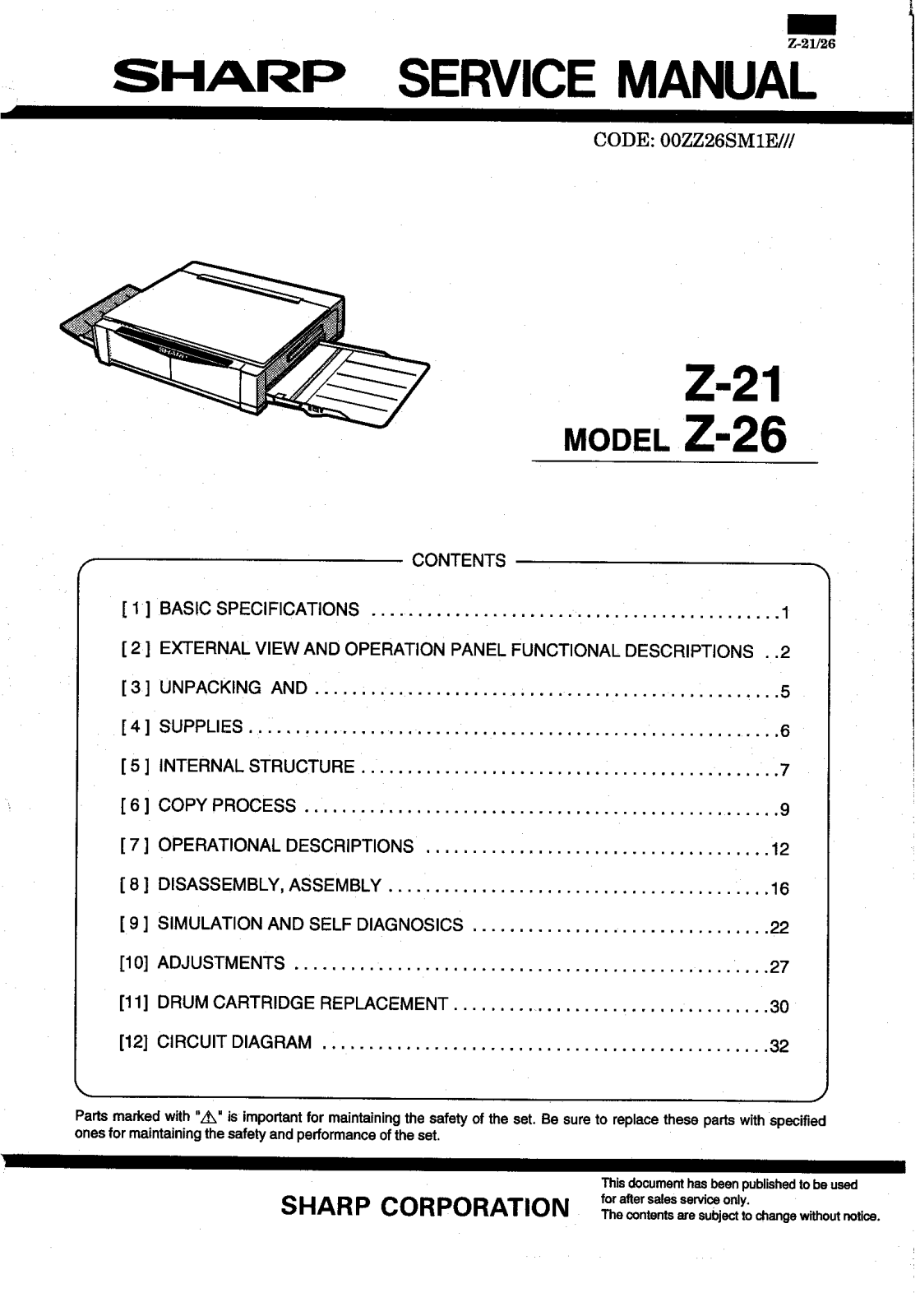 SHARP z21smE Service Manual