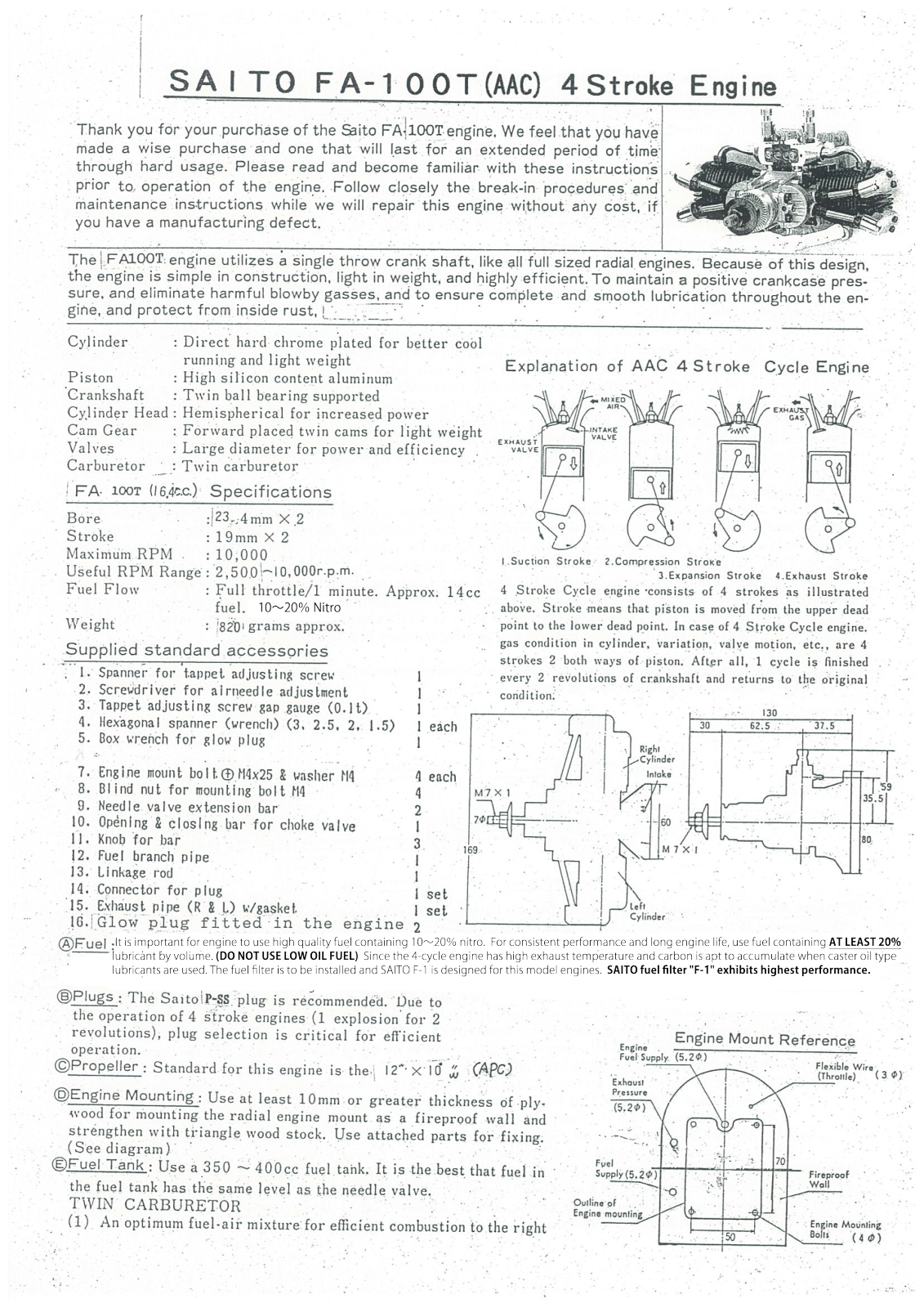 Saito FA-100T User Manual