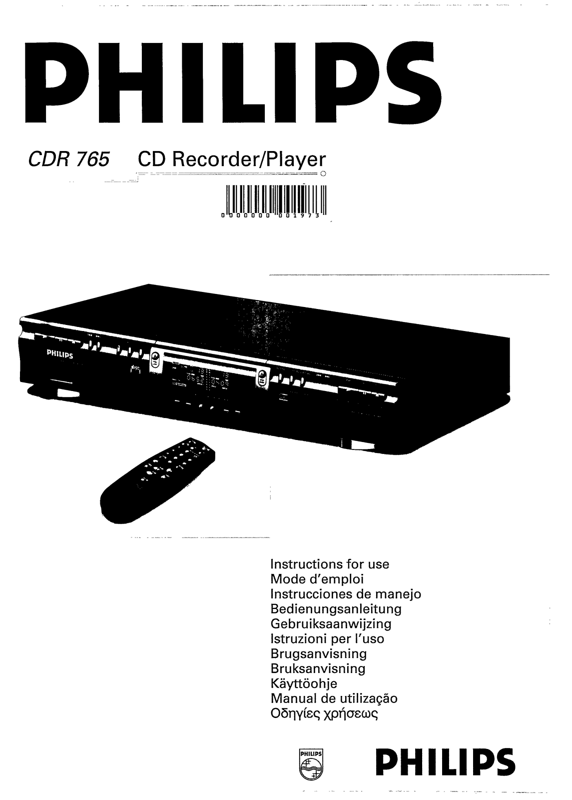 Philips CDR765 User Manual