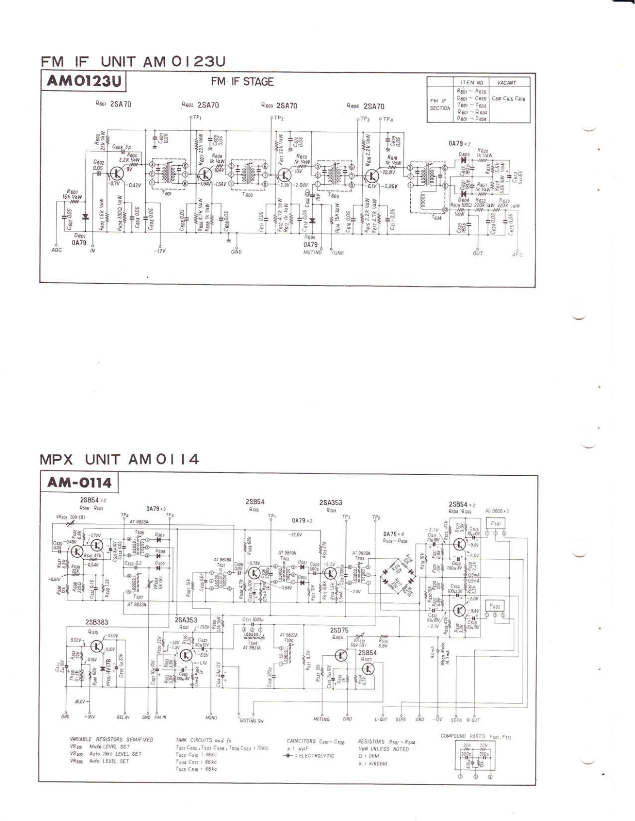 Pioneer AM0114, AM0123U Schematic