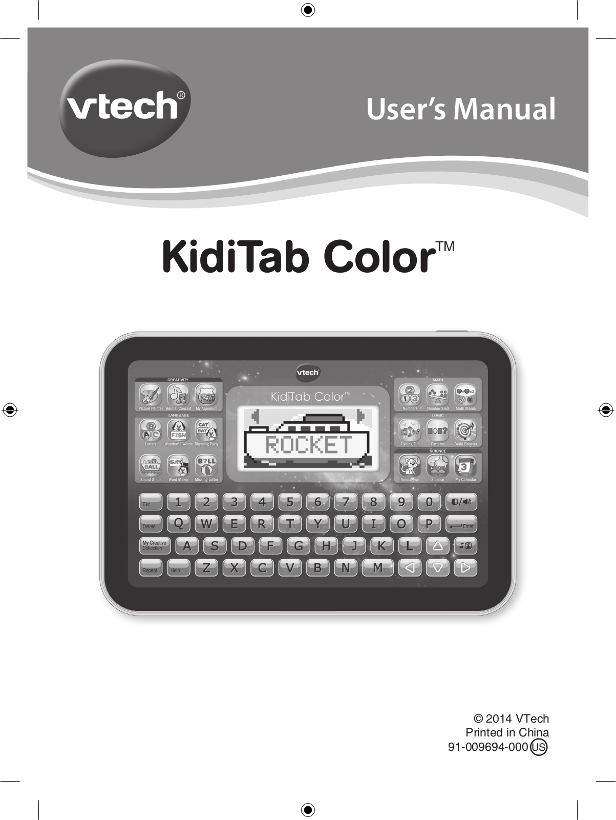 VTech KidiTab Color, KidiTab Color (Pink) Owner's Manual