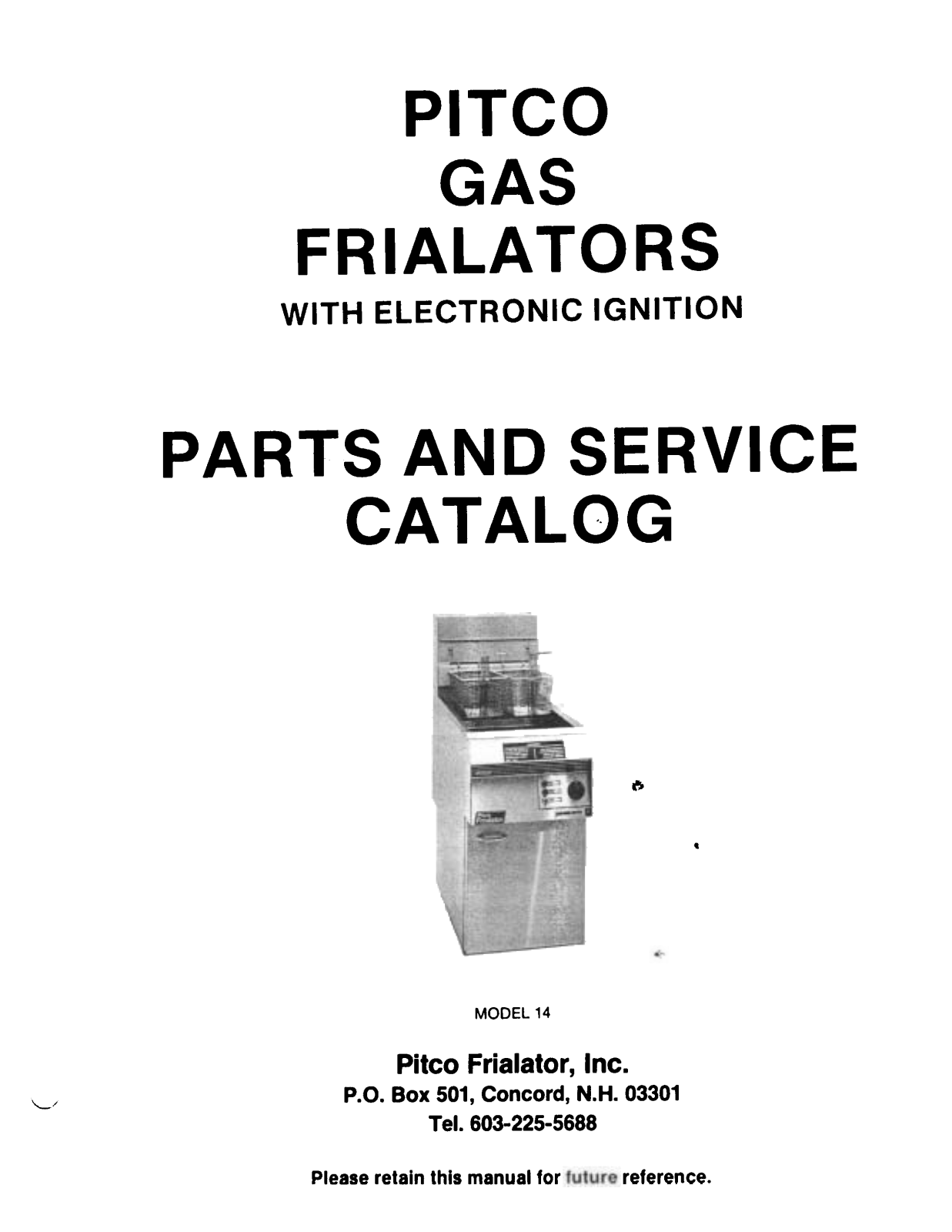 Pitco Frialator 14 Part Manual