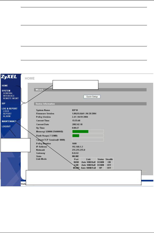 ZyXEL IDP 10 User Manual