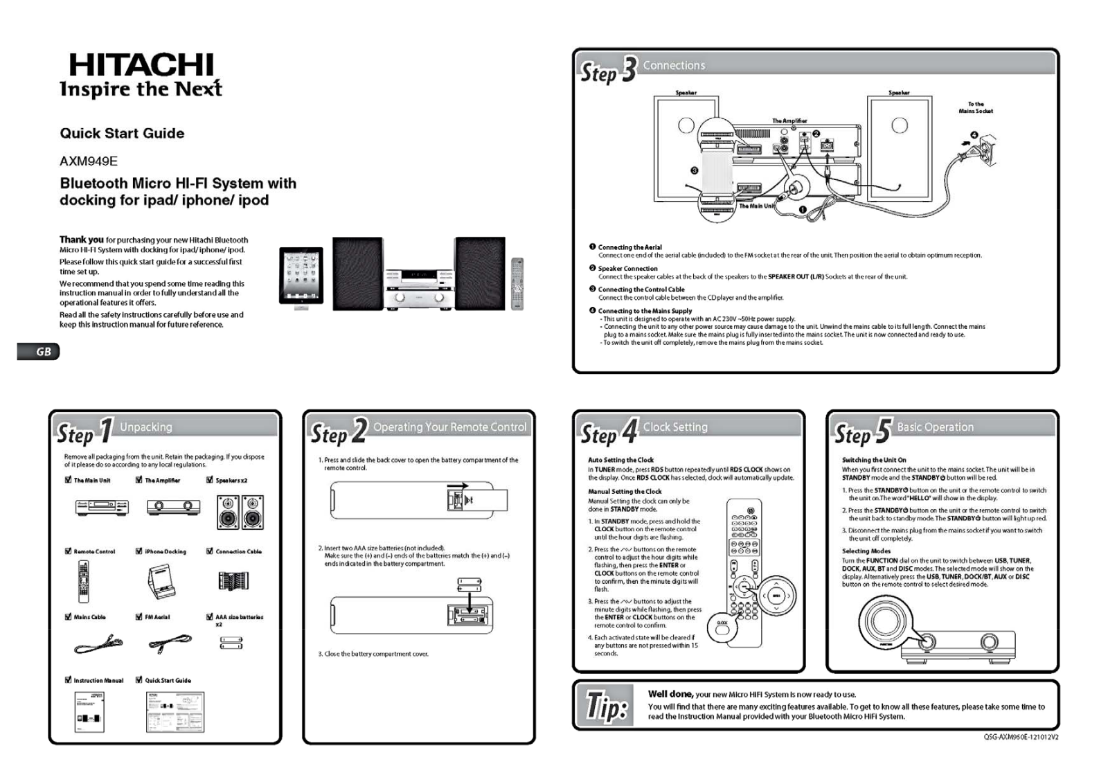 Hitachi AX-M949-E Owners Manual