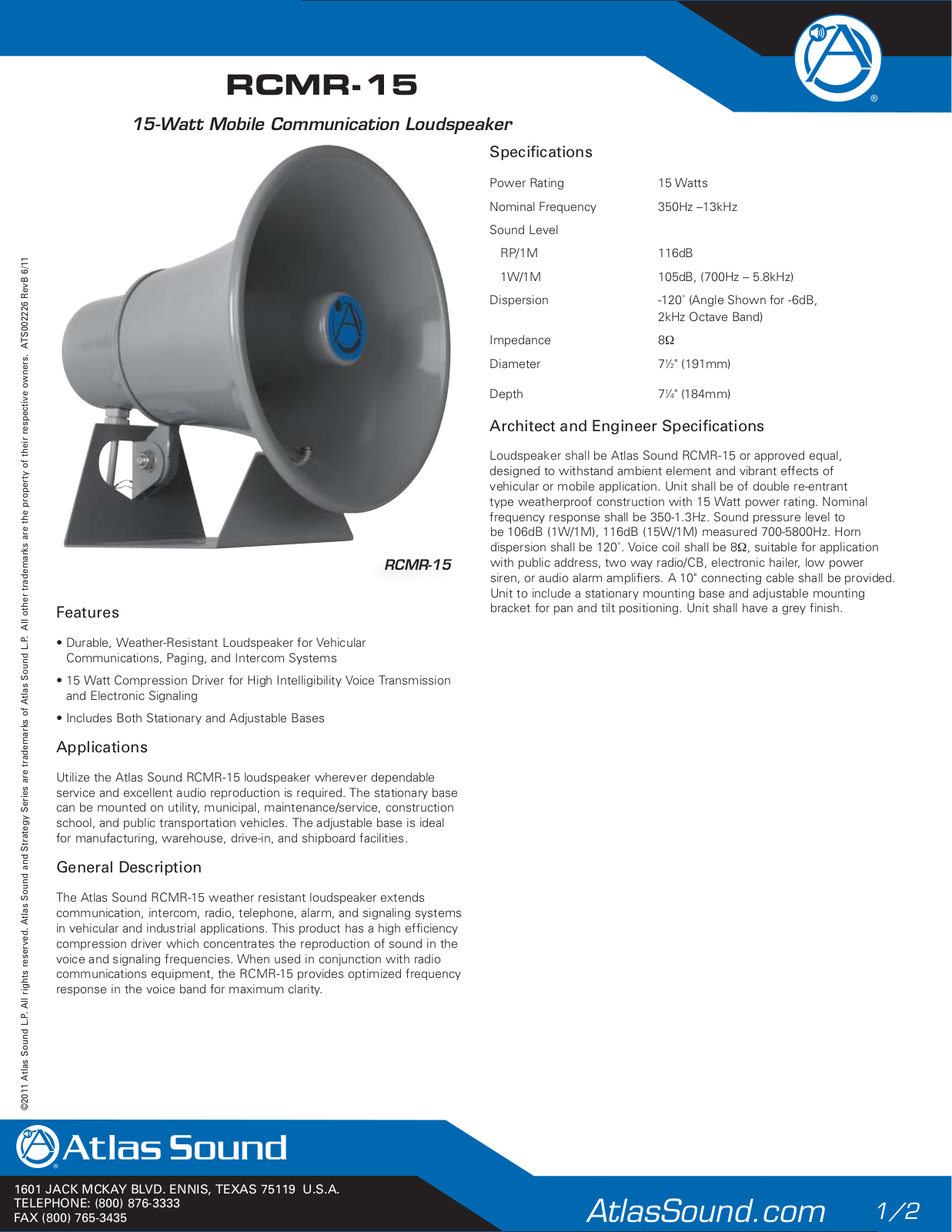 Atlas IED RCMR-15 Data Sheet