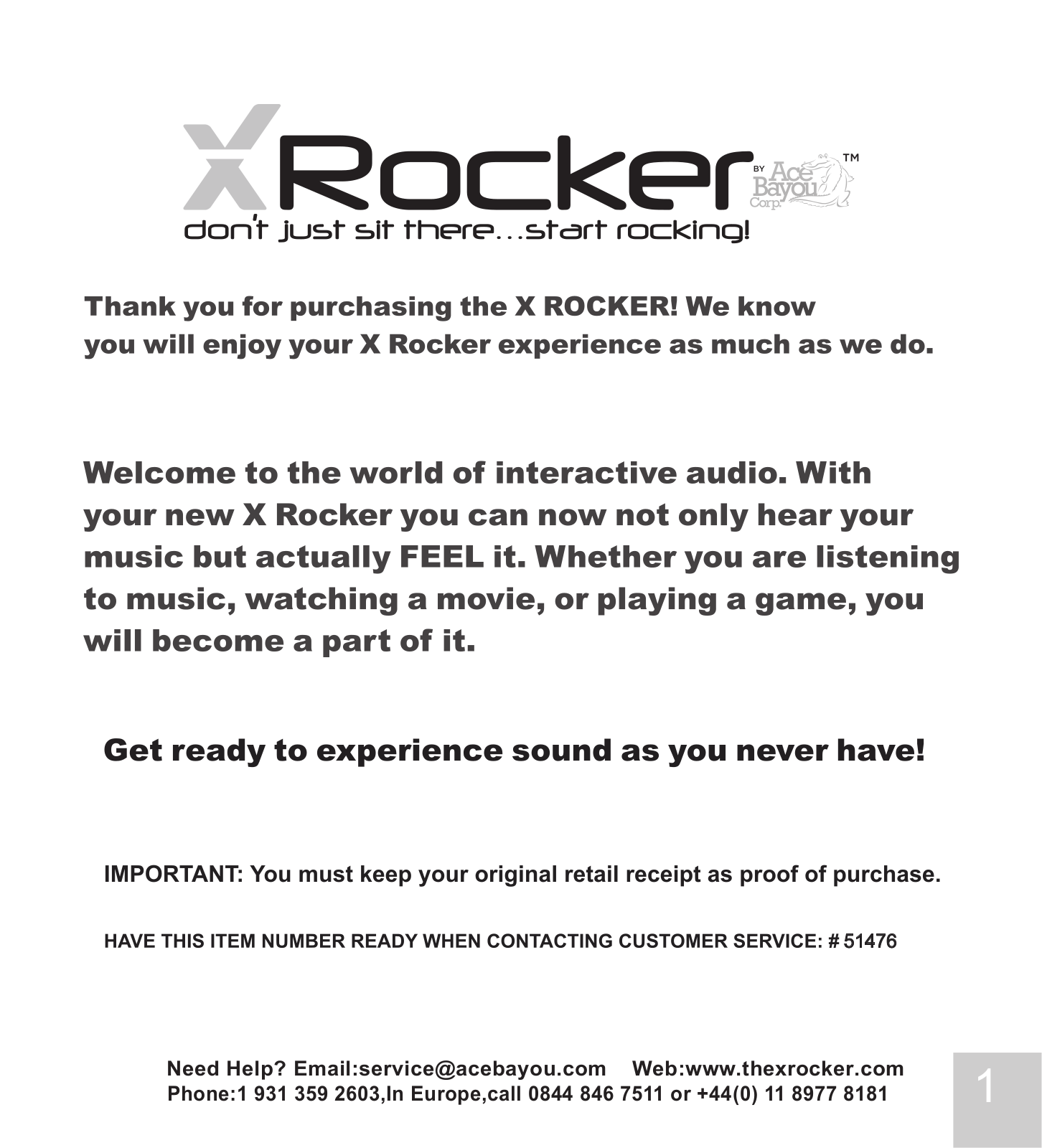 X Rockers 43111 User Manual