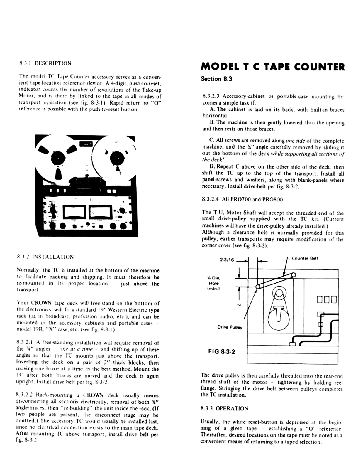 Crown IM-8 Owners manual