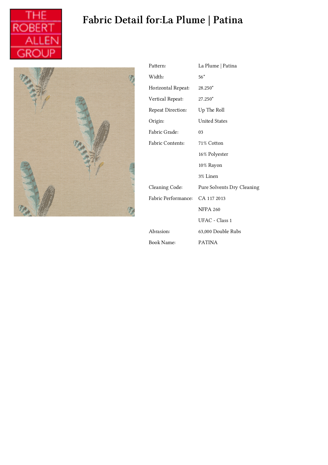 Robert Allen RALF1540 Specifications - ManualMachine.com
