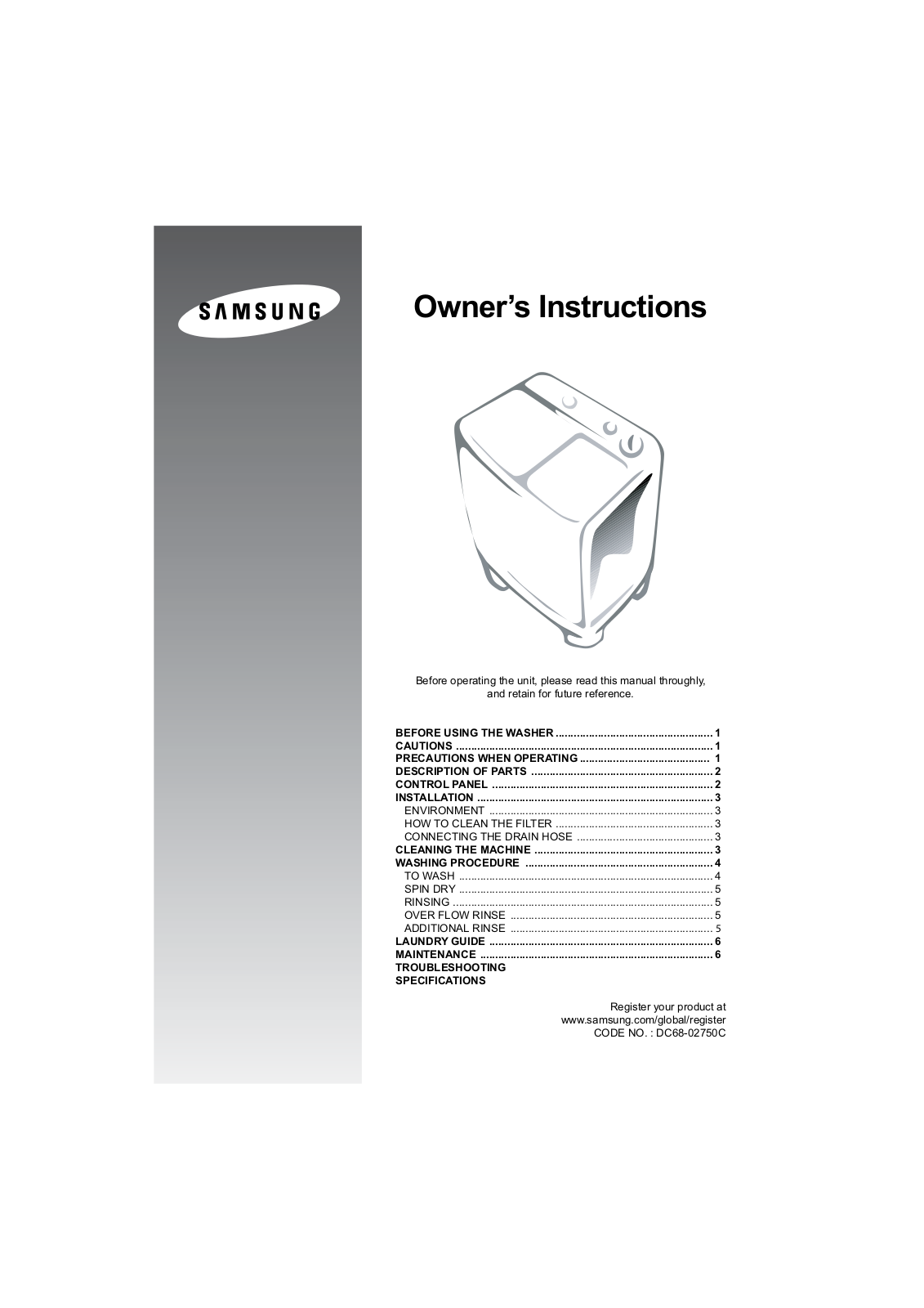 Samsung WT80J8MEQ User Manual