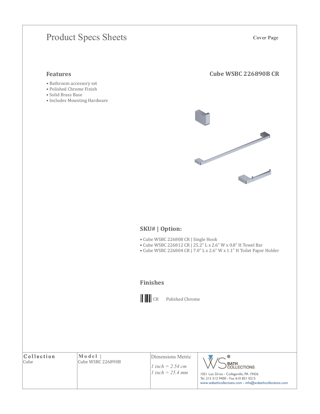 WS Bath Collections XBYZ1133 Specifications - ManualMachine.com