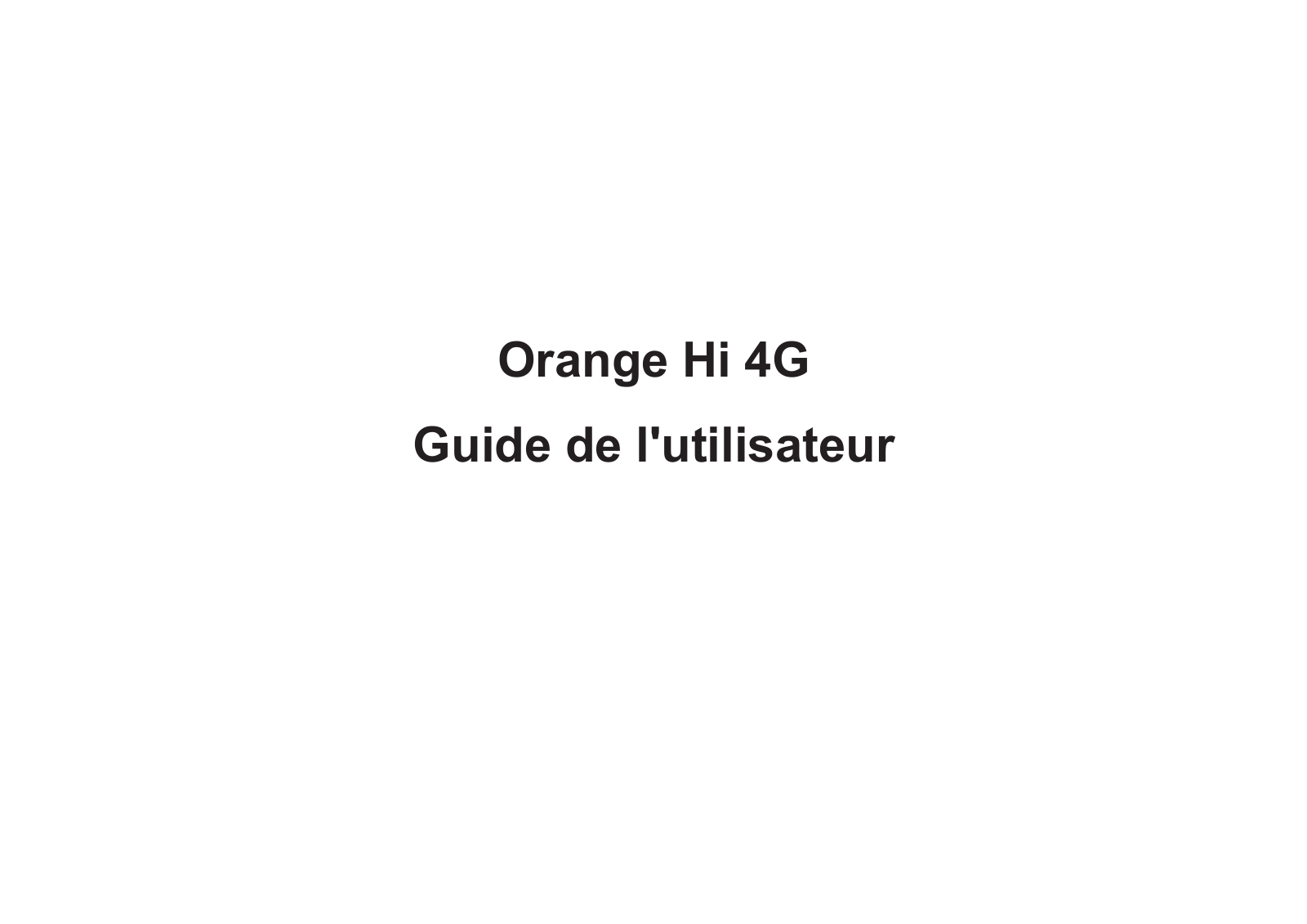 ORANGE Hi 4G Instruction Manual