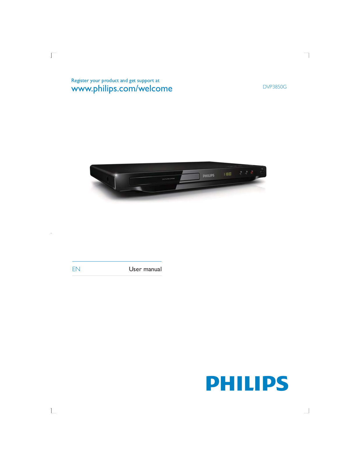 Philips DVP3850G Quick start guide