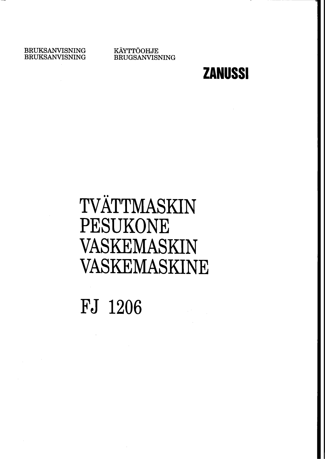 Zanussi FJ1206 User Manual