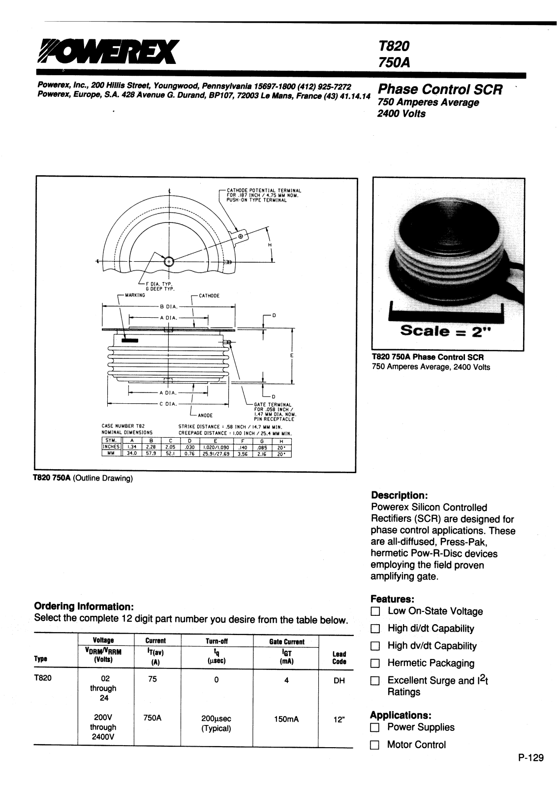 POWEREX T820227504DH, T820207504DH, T820187504DH, T820167504DH, T820147504DH Datasheet