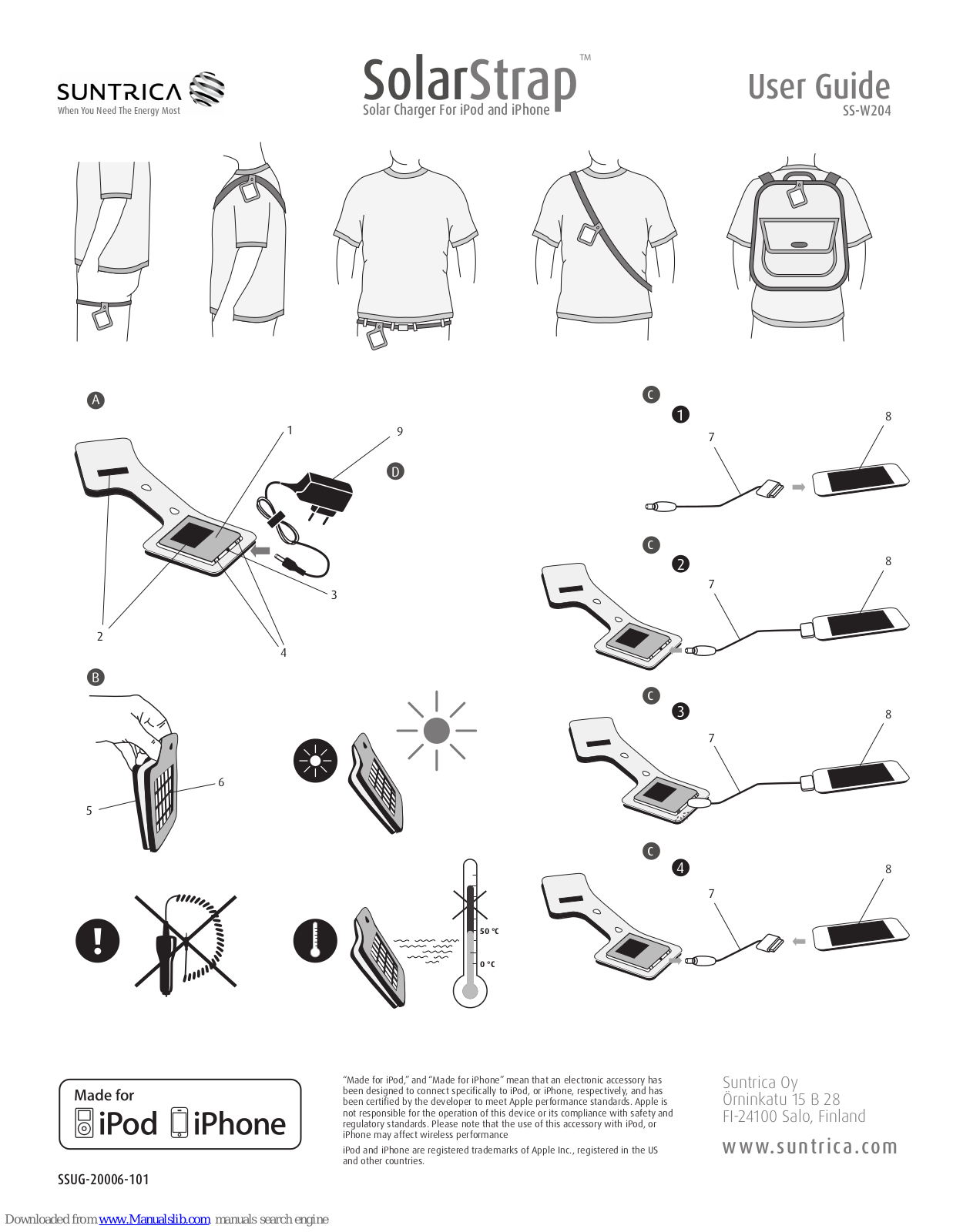 Suntrica Solarstrap SS-W204, SolarStrap SS-W205 User Manual