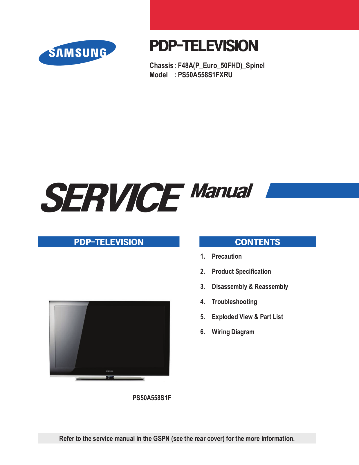 Samsung PS50A558S1FXRU Schematic