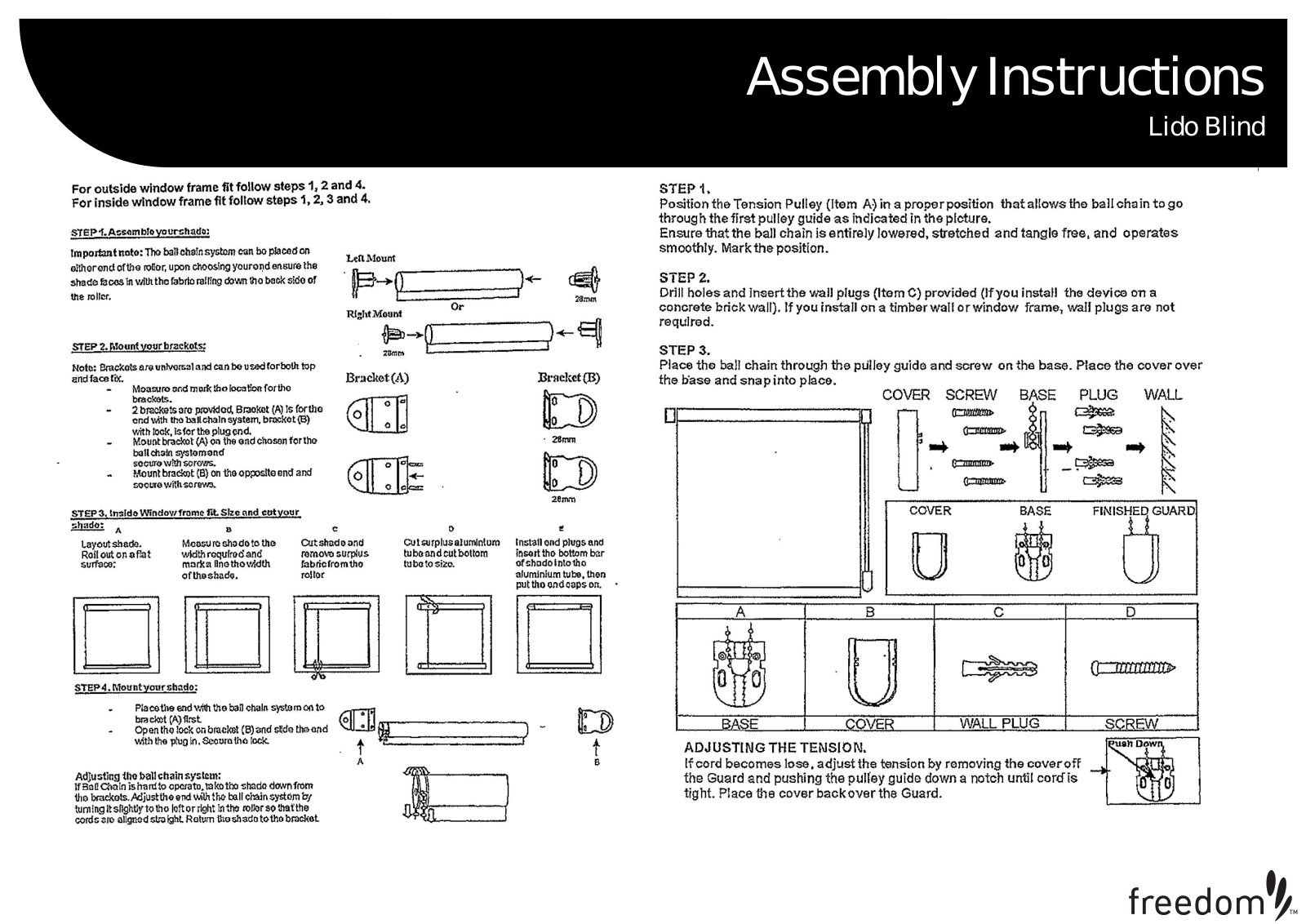 Freedom Lido Assembly Instruction