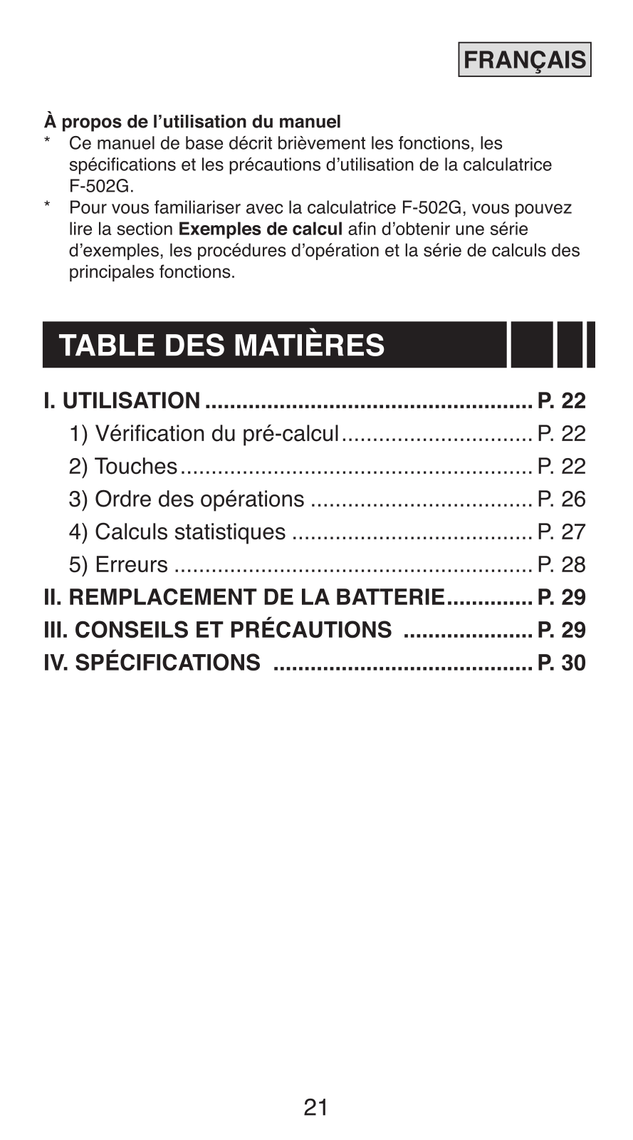 CANON F-502G User Manual