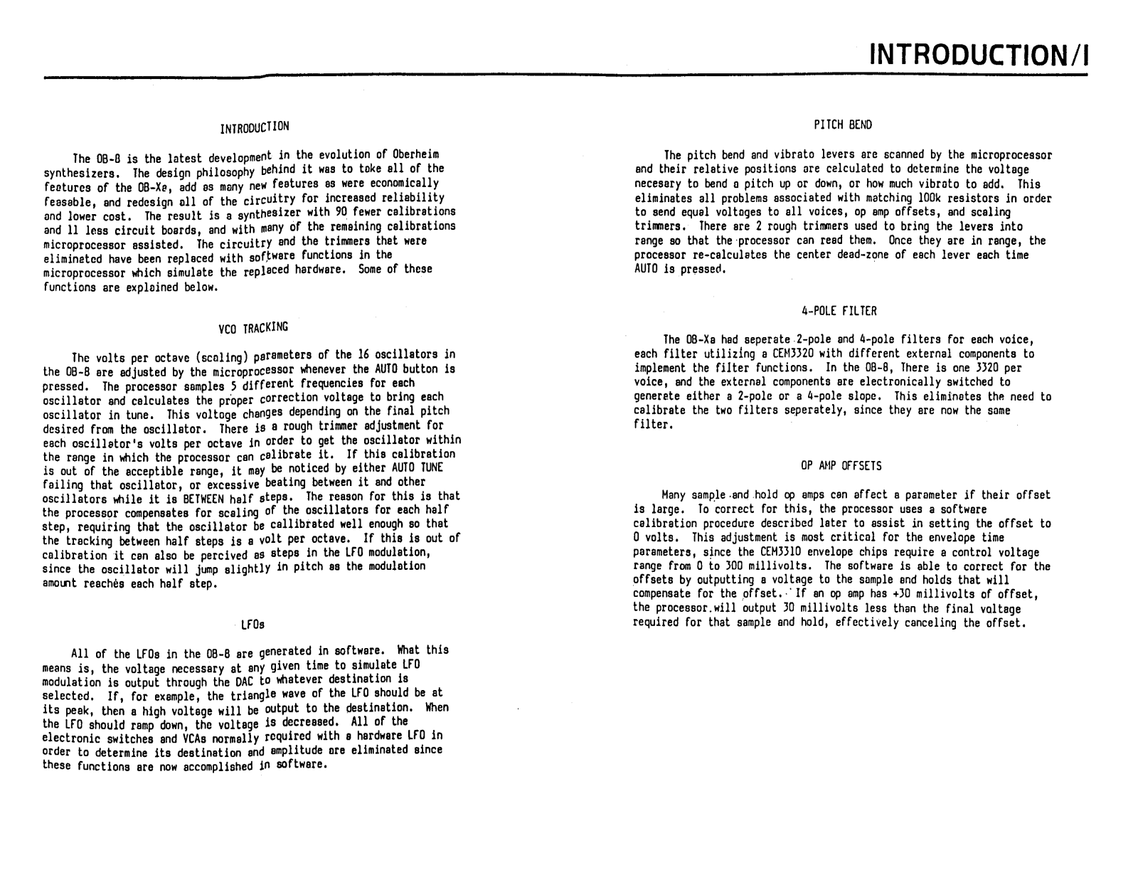 Oberheim OB-8 Service Manual