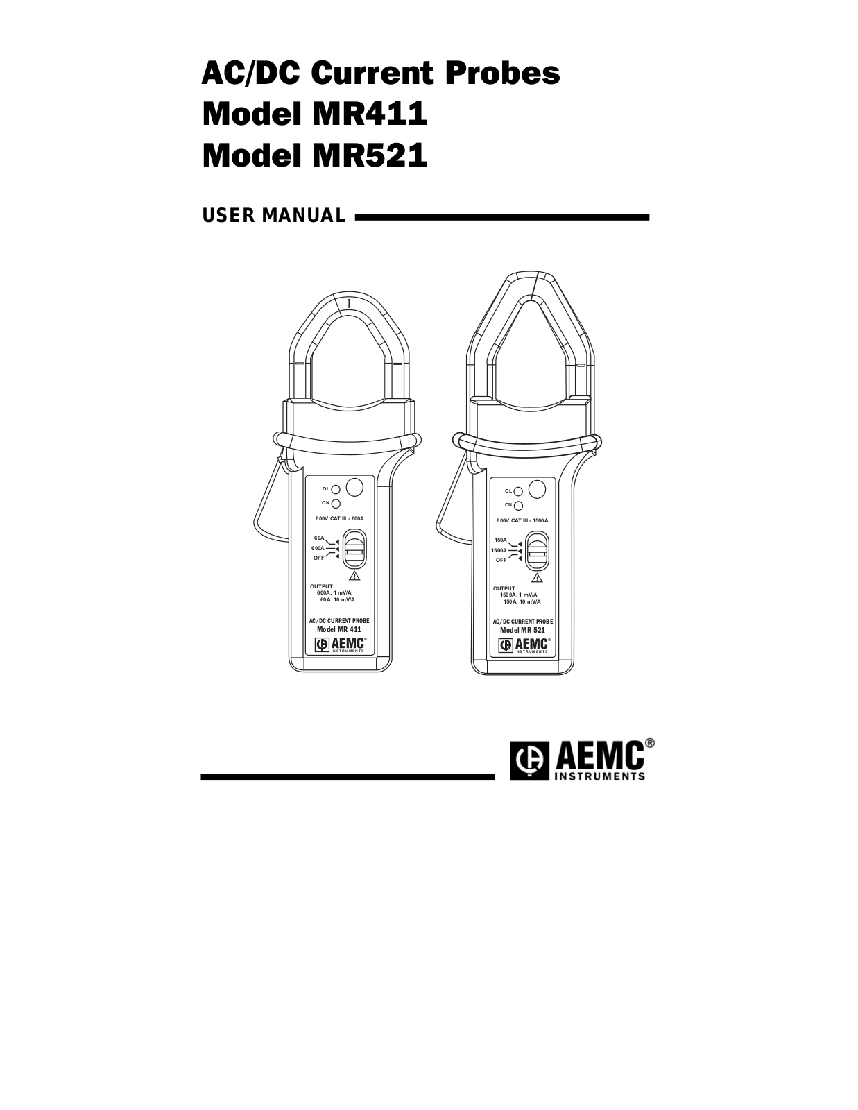 Aemc instruments MR411, MR521 User Manual