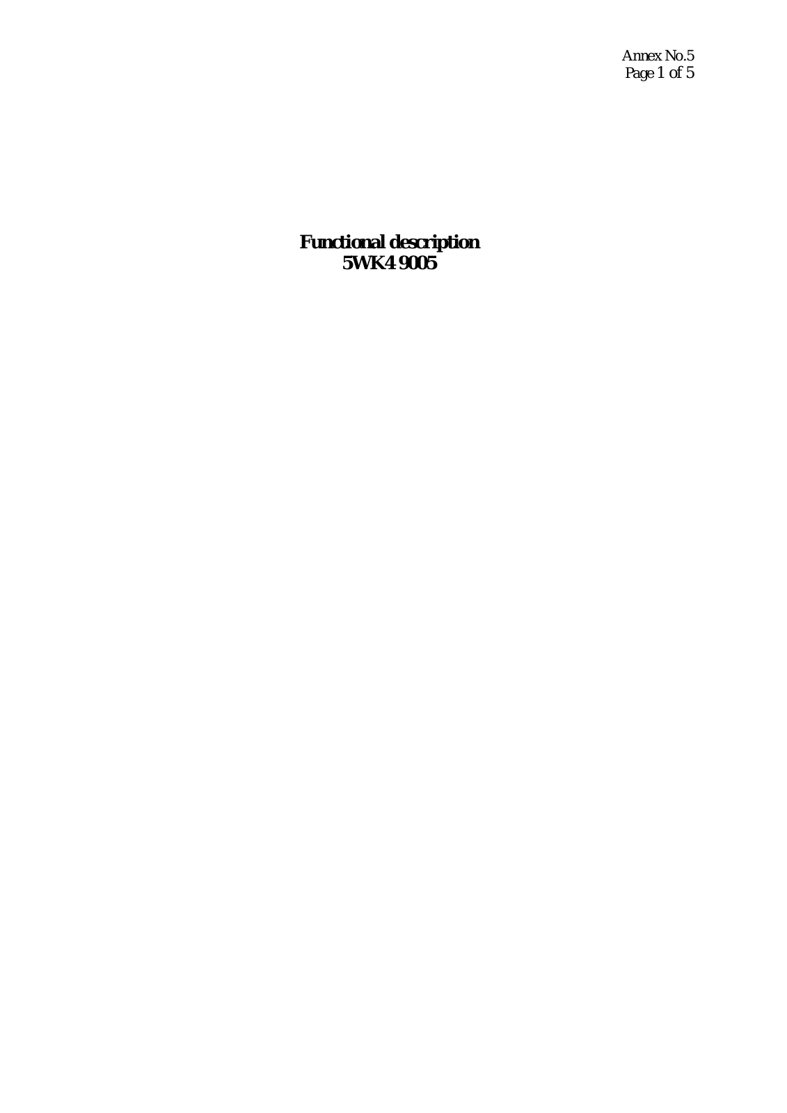 Continental Automotive 5WK49005 User Manual