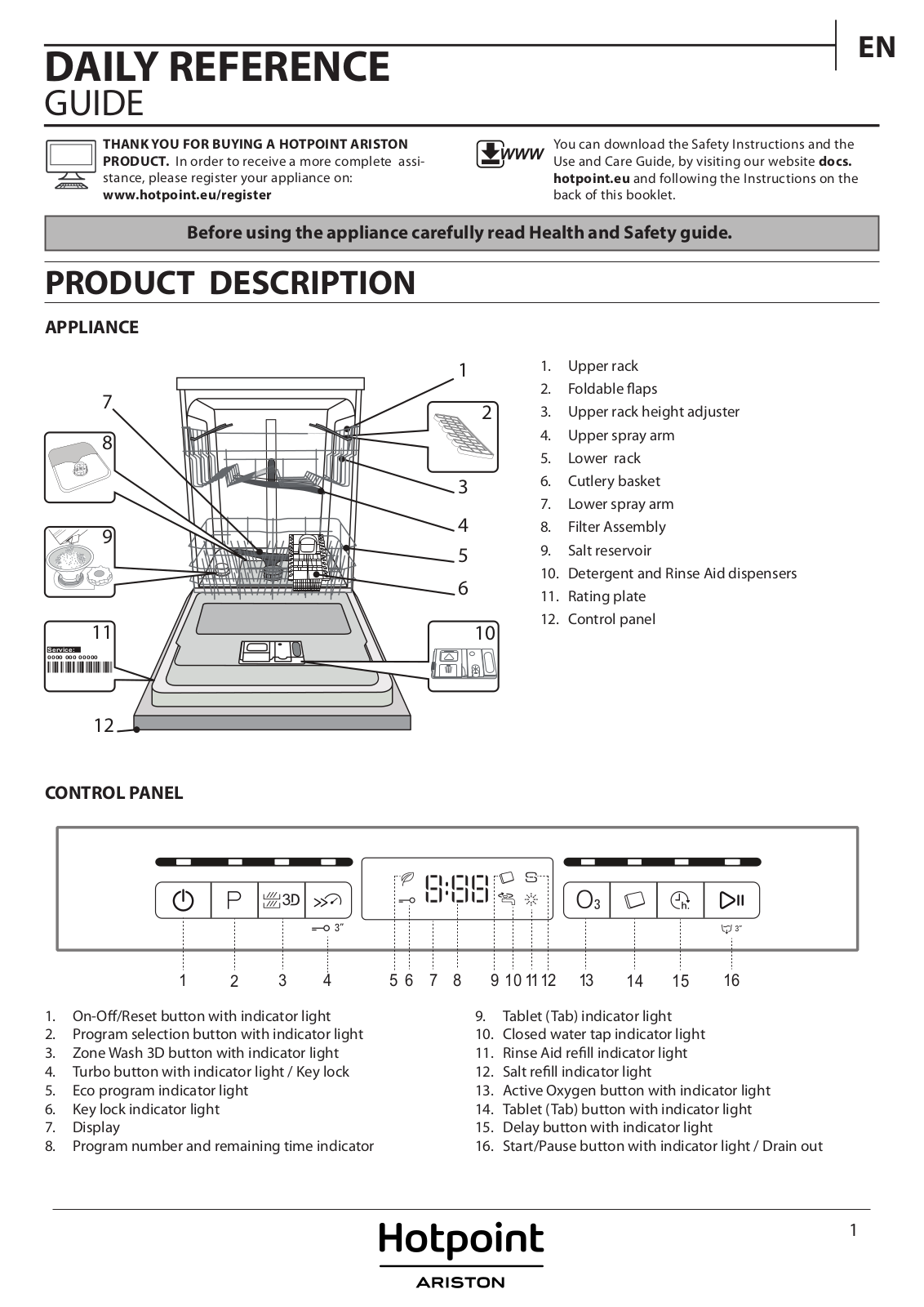 Whirlpool HFO3C32WOCX Quick reference guide