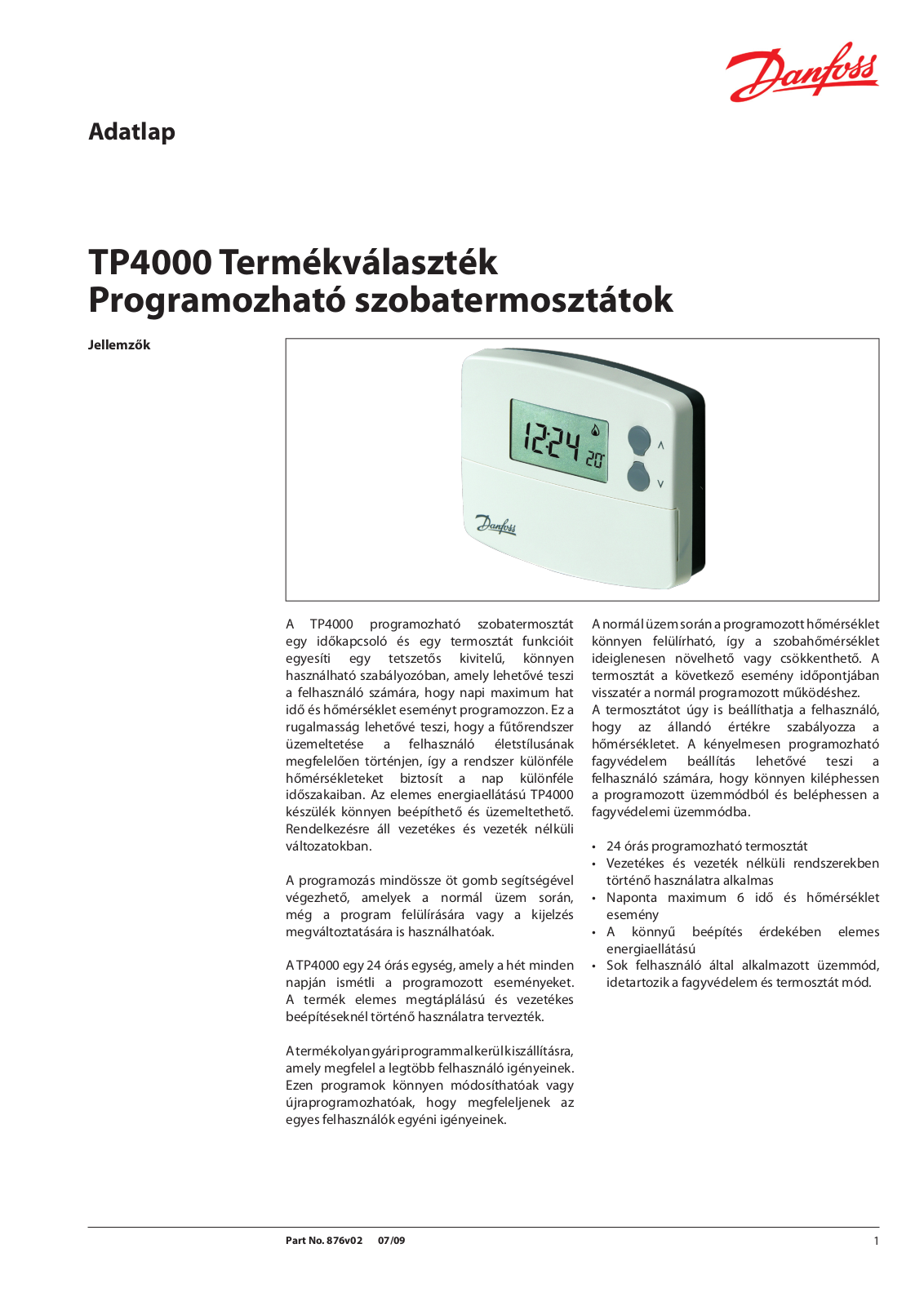 Danfoss TP4000 Data sheet