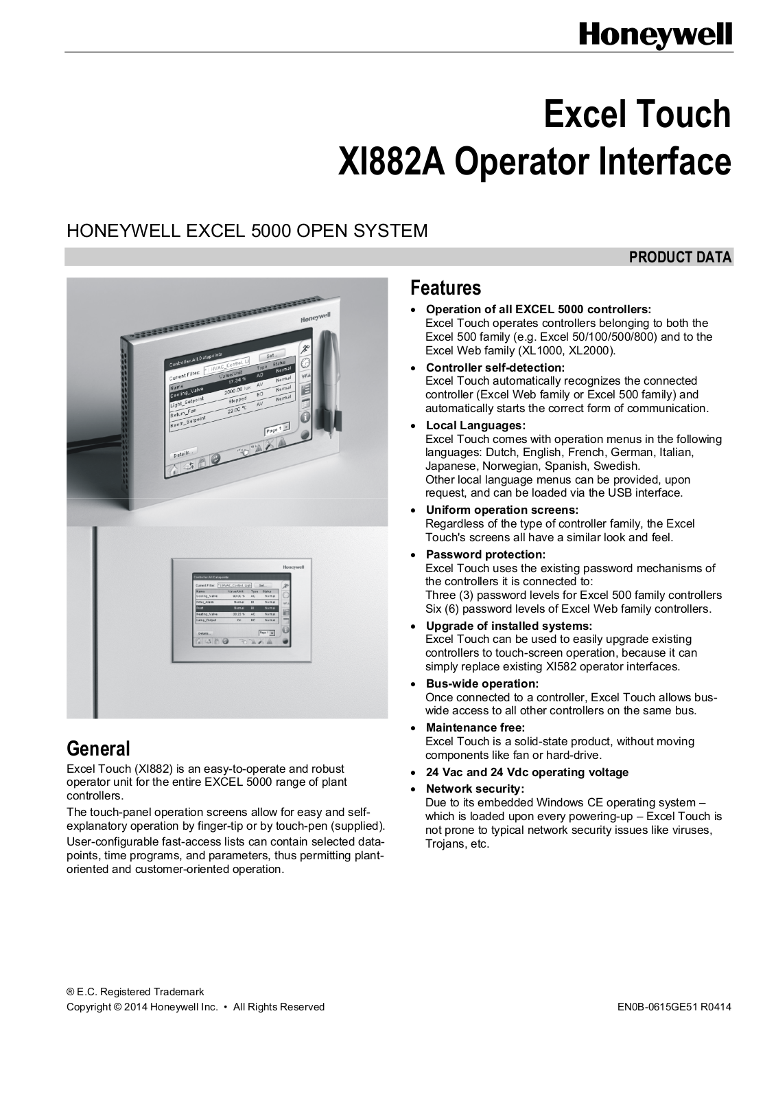 Honeywell XI882A User Manual