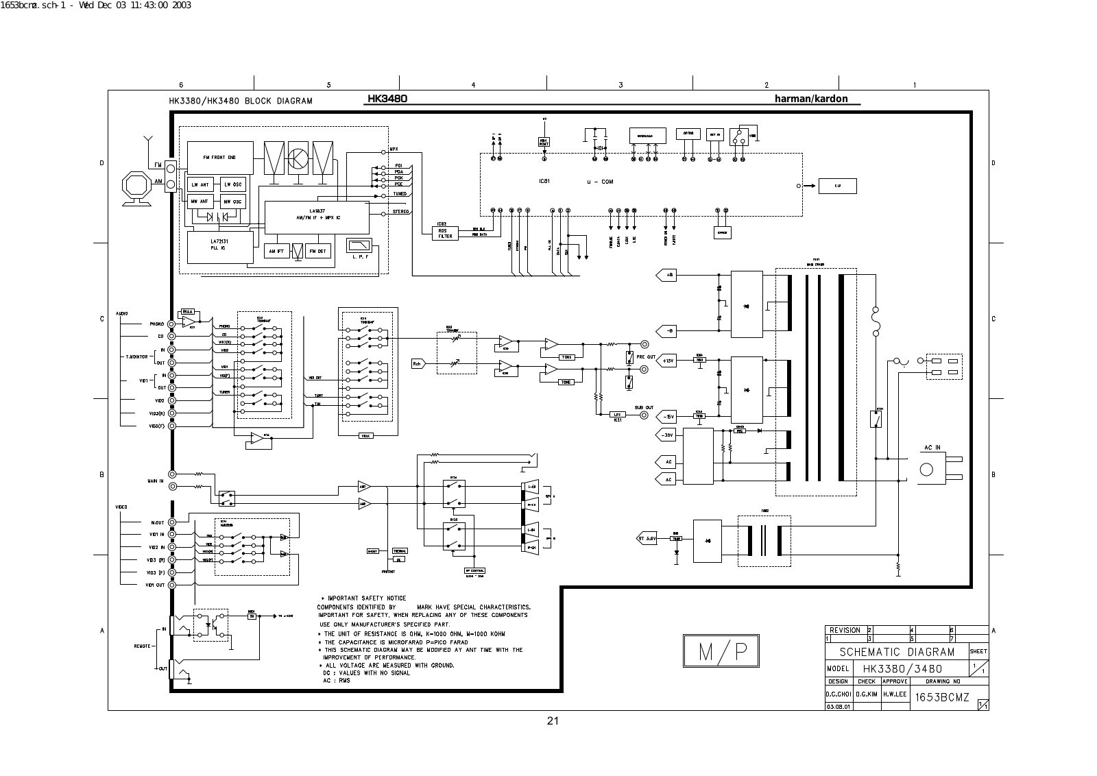 Harman-Kardon hk3380 Schematics