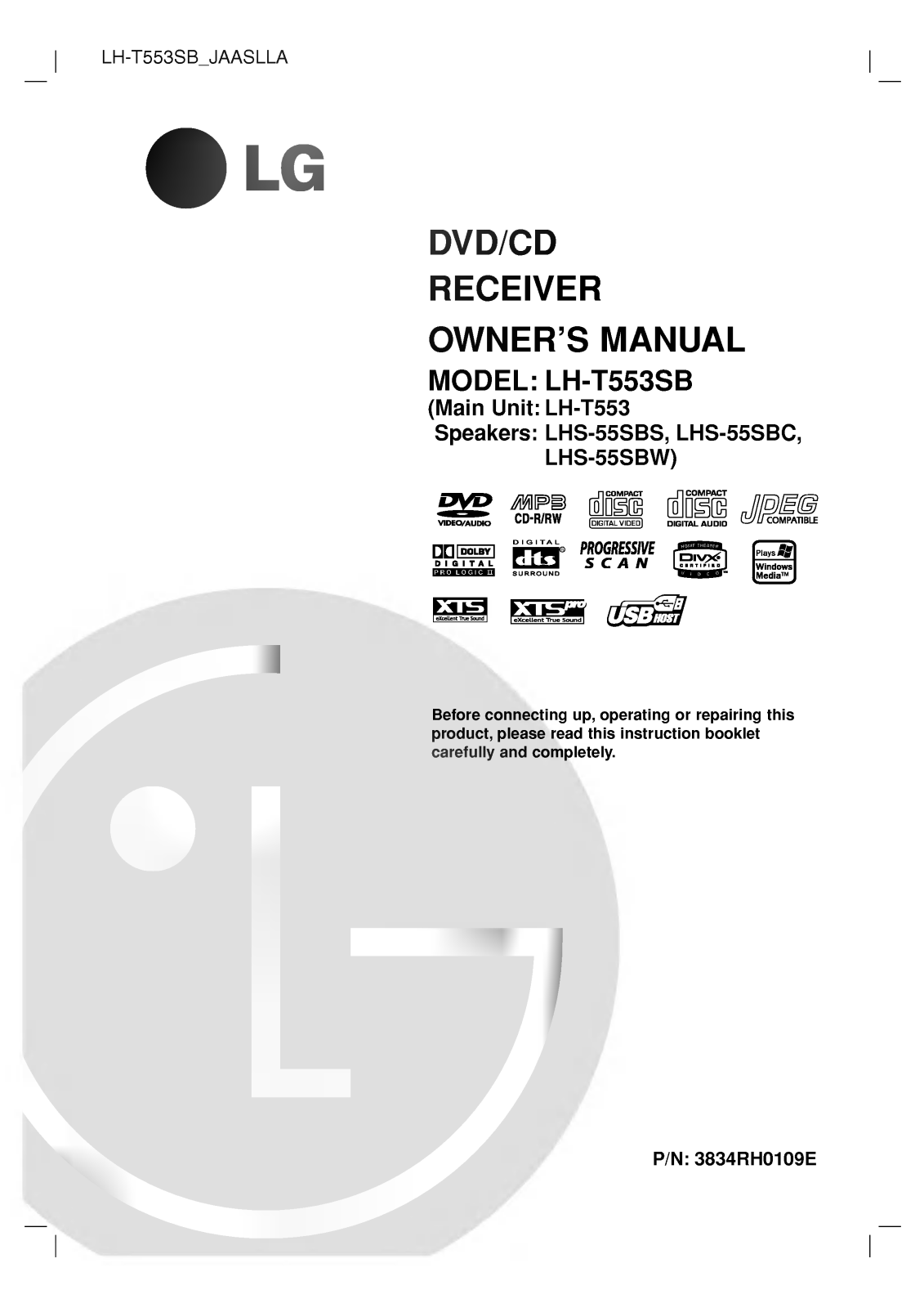 LG LH-T552TB user manuals