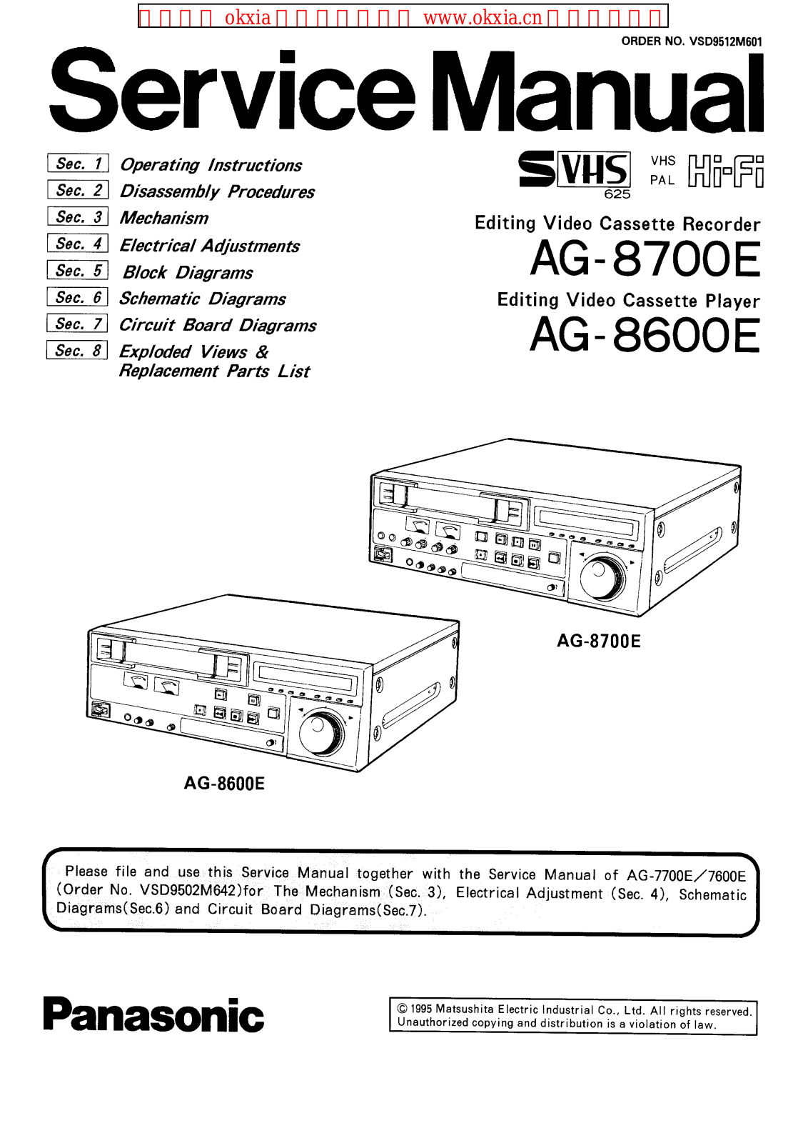 Panasonic AG-8700E, AG-8600E Service Manual