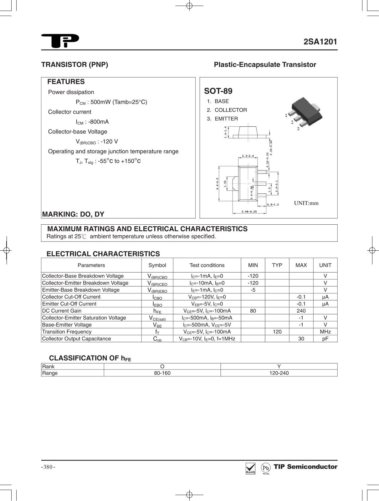 TIP 2SA1201 Schematic