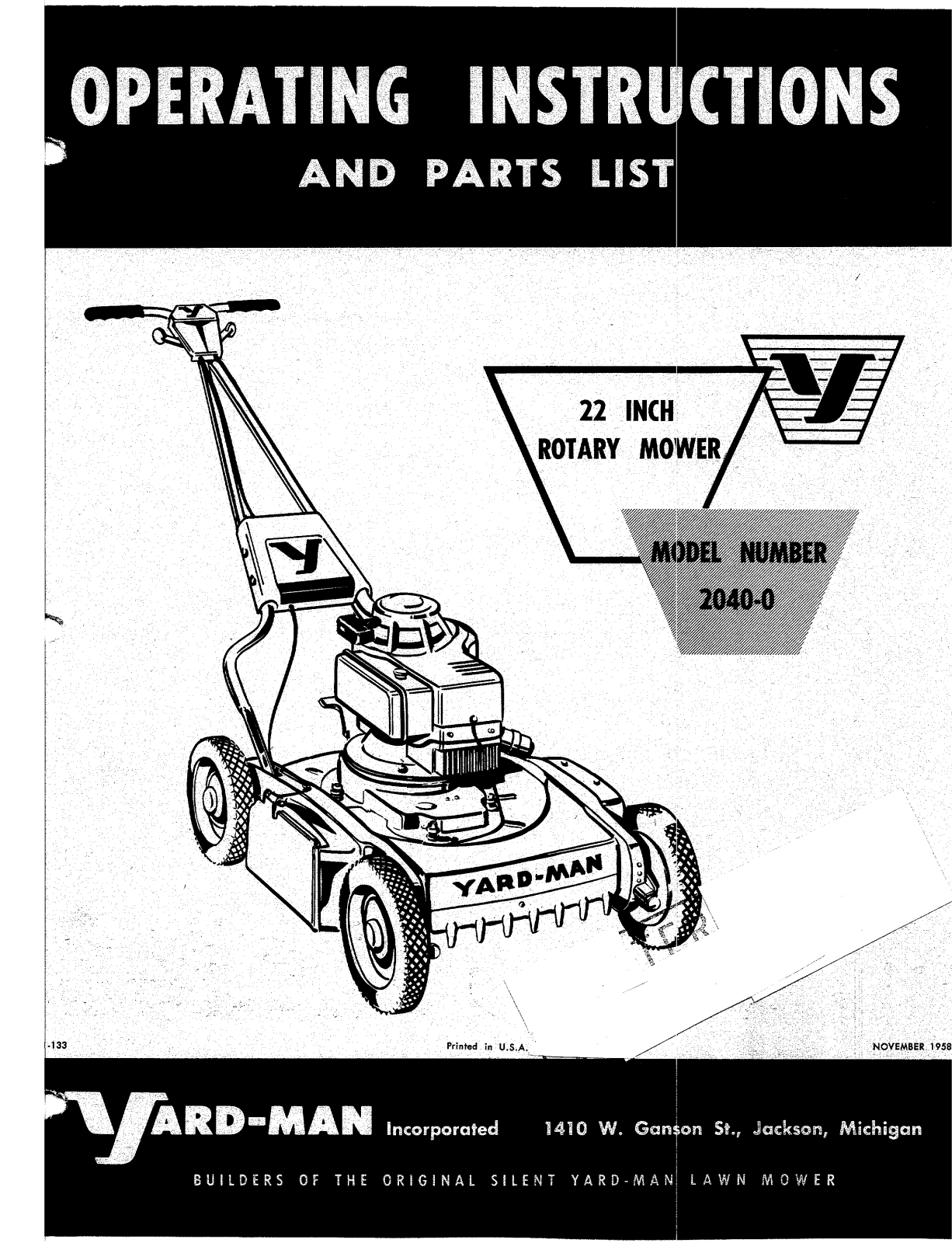 yard-man 2040-0 operators Manual