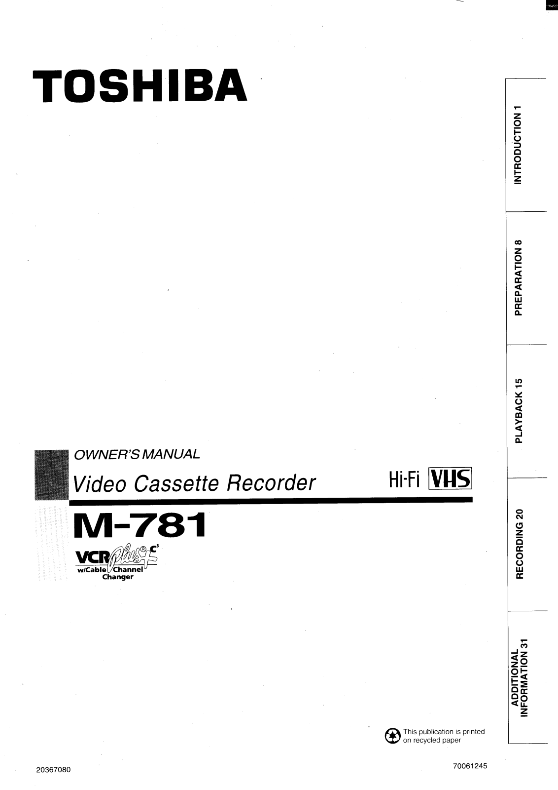 Toshiba M781 User Manual