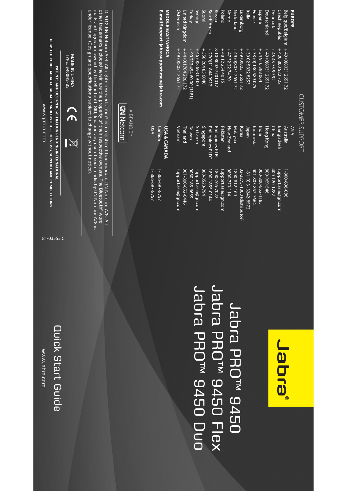 JABRA Pro 9400 User Manual