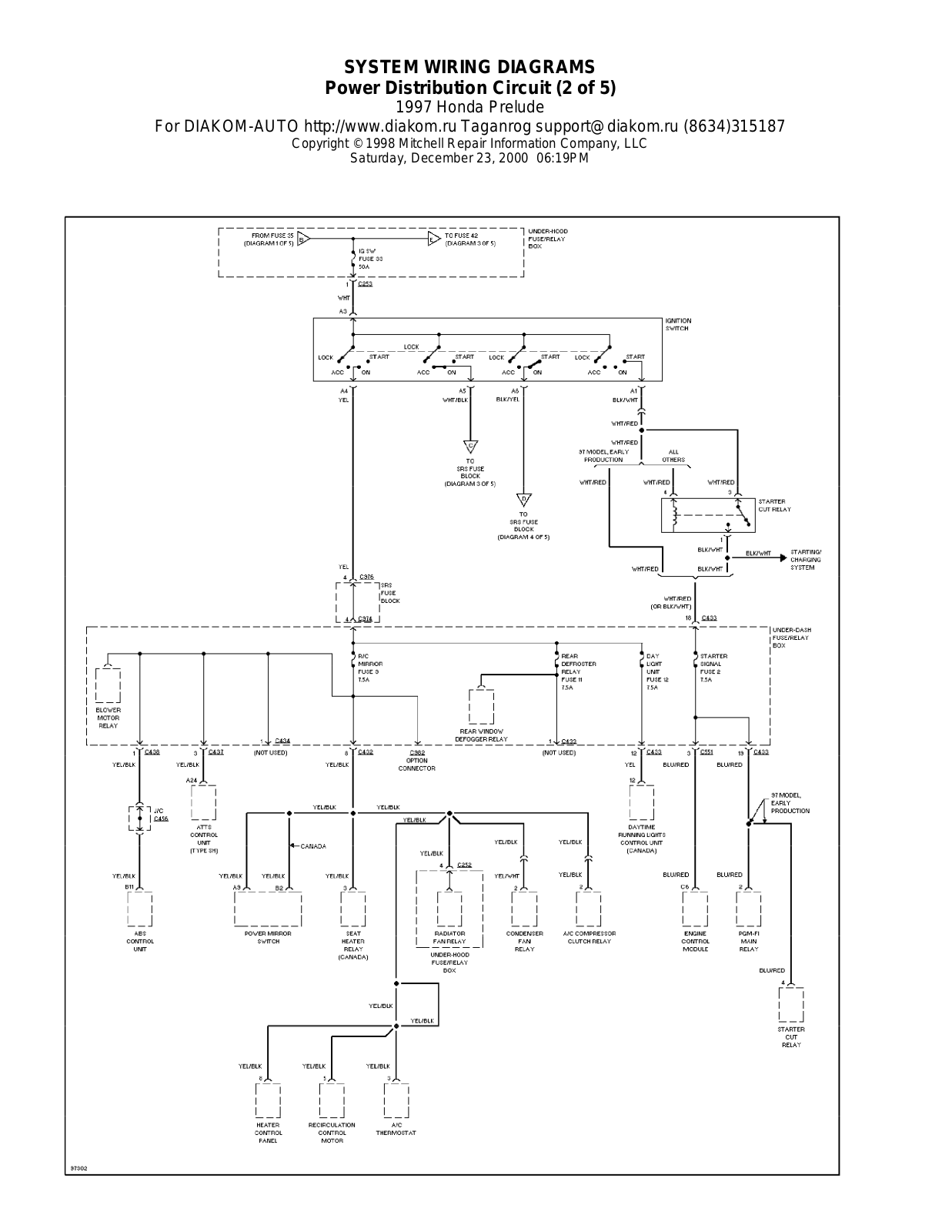 Honda Prelude 1997-1999 Wire Diagrams  17495