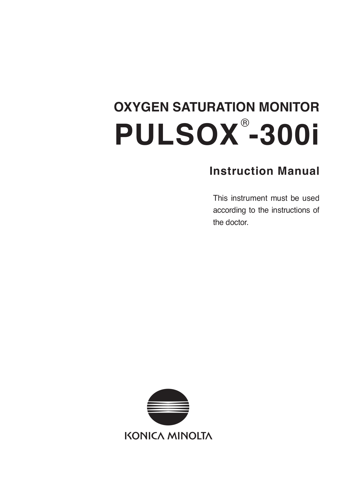 Konica Minolta PULSOX-300i User Manual