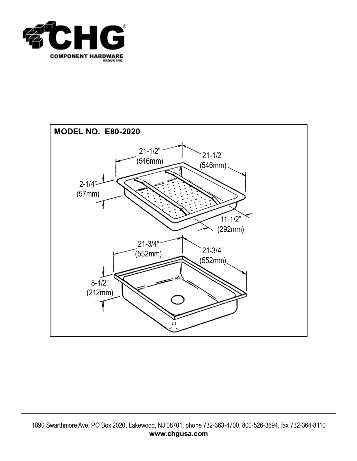 Component Hardware E80-2020 User Manual