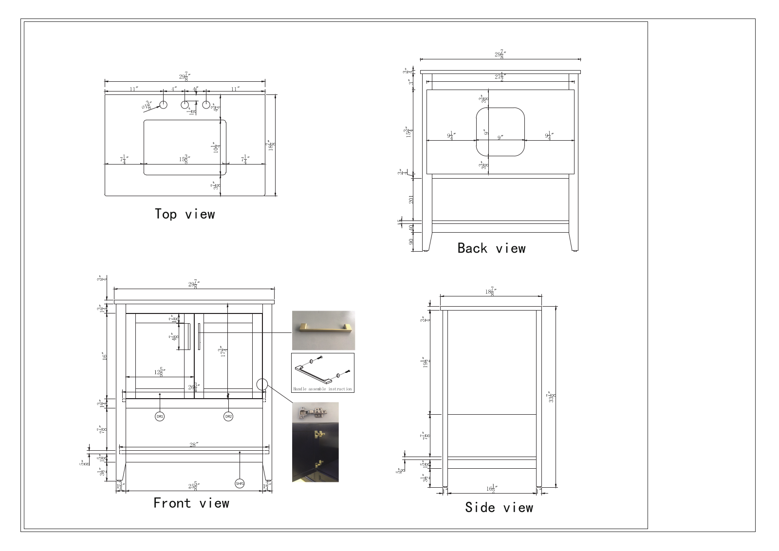 Sand & Stable™ W000565591 Dimensions - ManualMachine.com