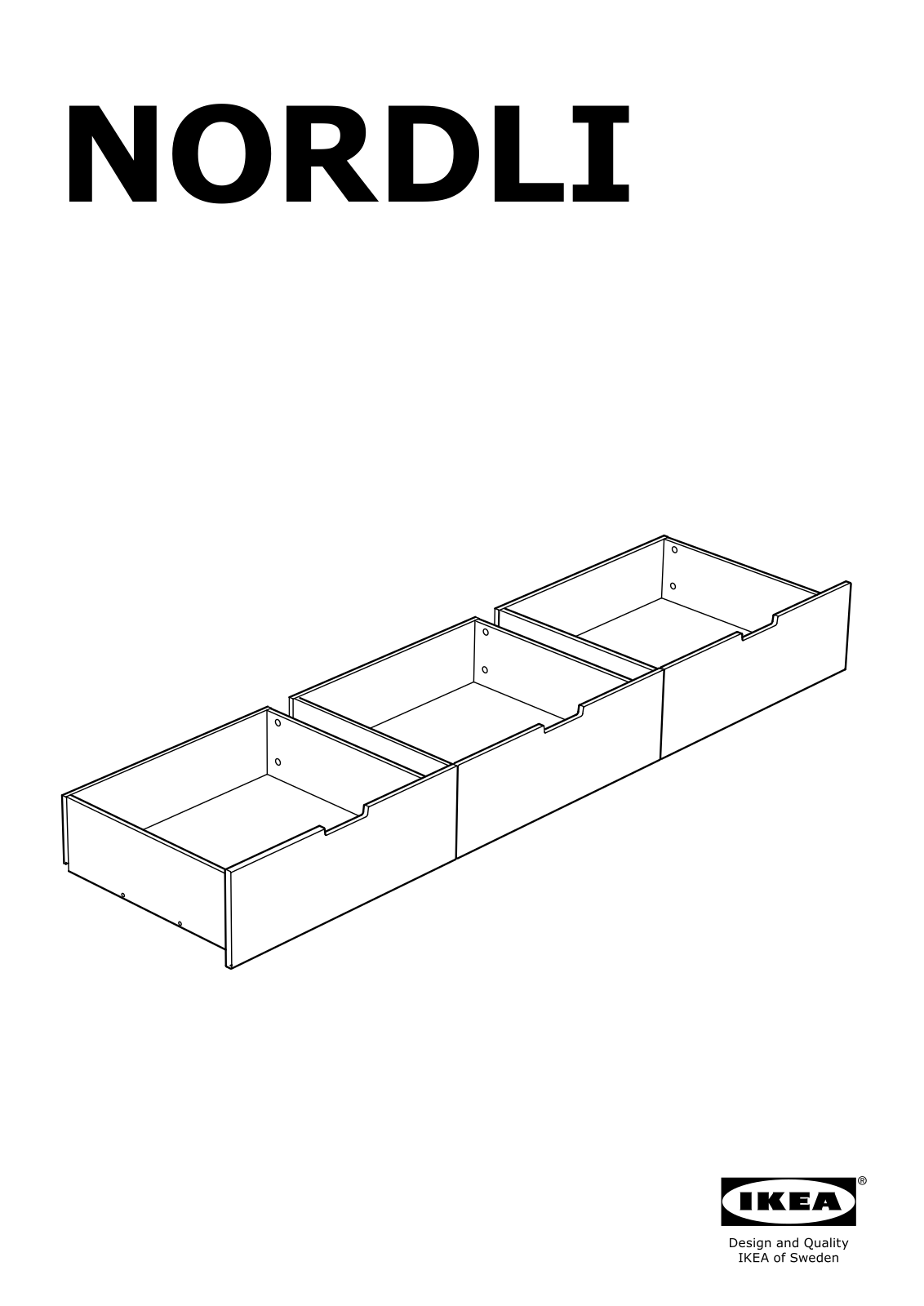 IKEA NORDLI Bed frame with storage Assembly Instruction