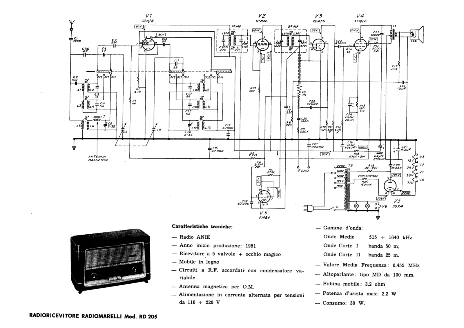 Radiomarelli rd205 schematic