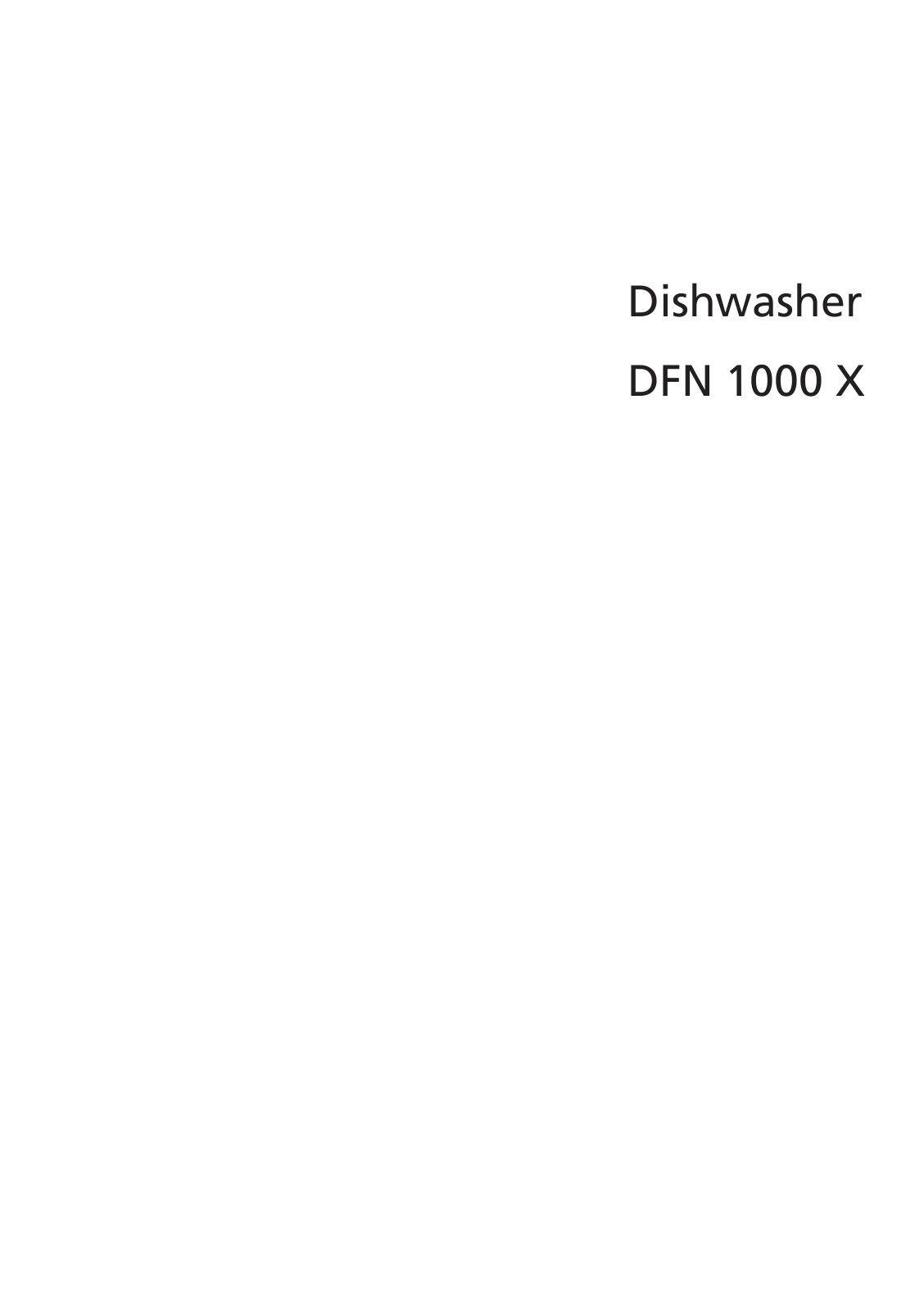 Beko DFN 1000 X User Manual