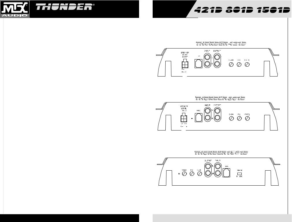 MTX Audio Thunder 421D User Manual